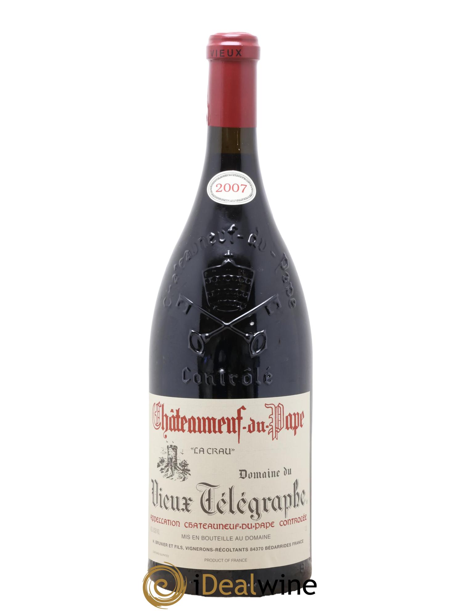 Châteauneuf-du-Pape Vieux Télégraphe (Domaine du) Vignobles Brunier 2007 - Lot de 1 magnum - 0