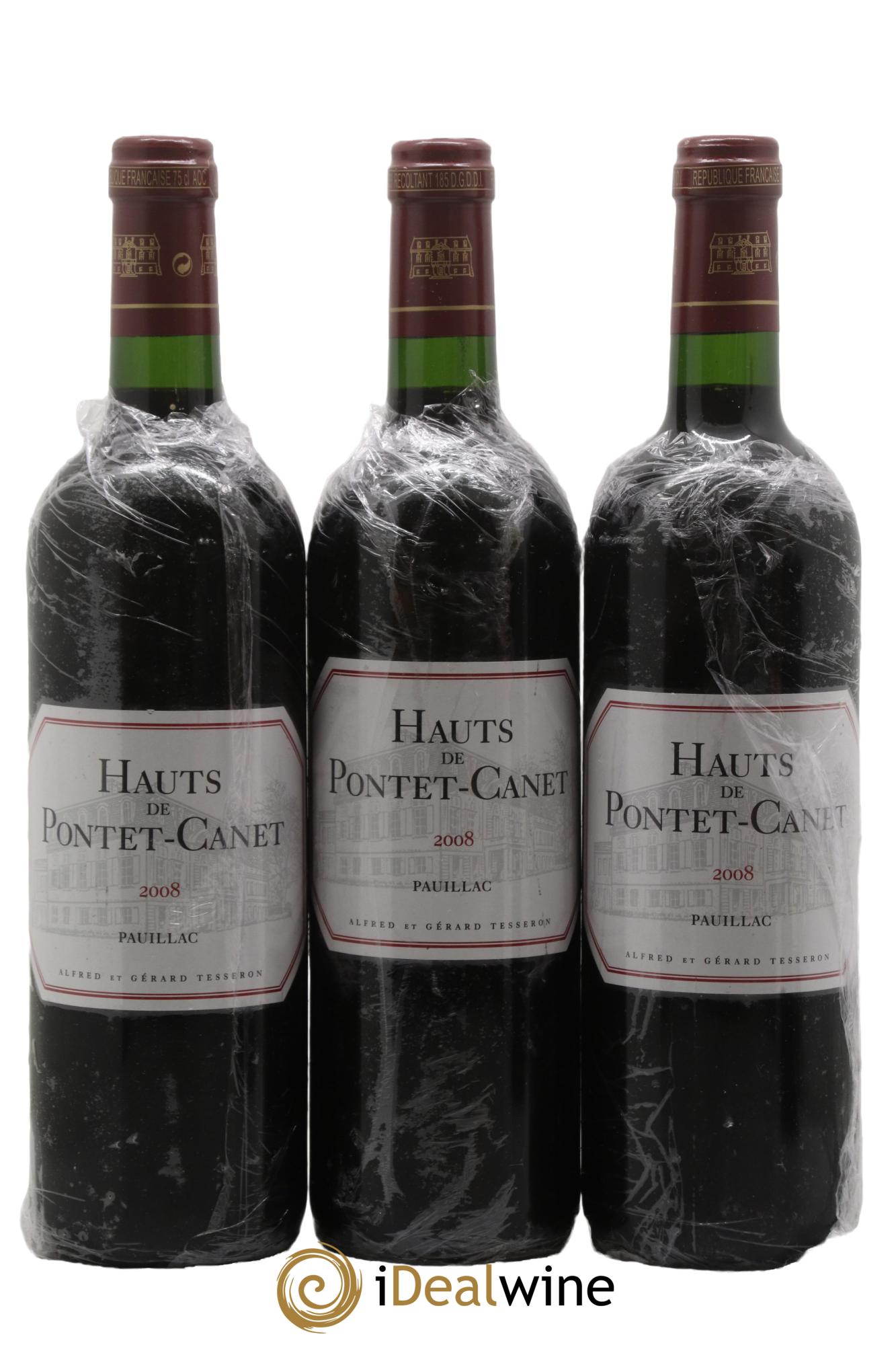 Les Hauts de Pontet-Canet Second Vin 2008 - Lot de 3 bouteilles - 0