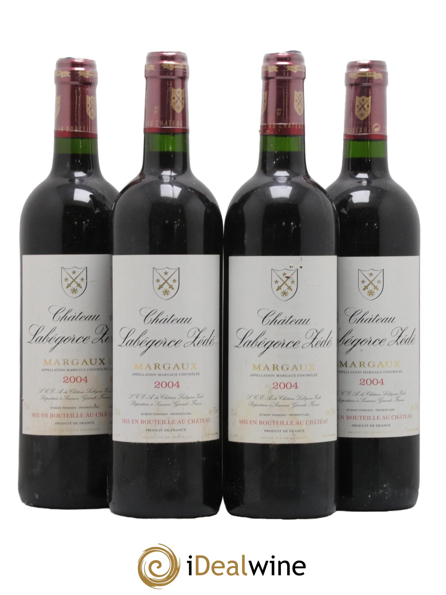 Château Labegorce Zédé Cru Bourgeois 2004 - Lot de 4 bouteilles - 0
