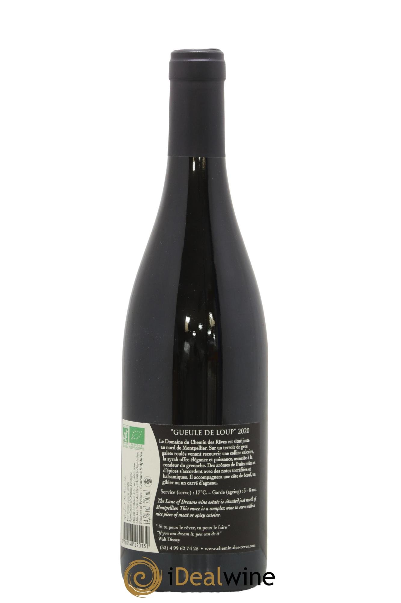 Pic Saint-Loup La Gueule De Loup Le Chemin Des Rêves Benoît Viot 2020 - Posten von 1 Flasche - 1