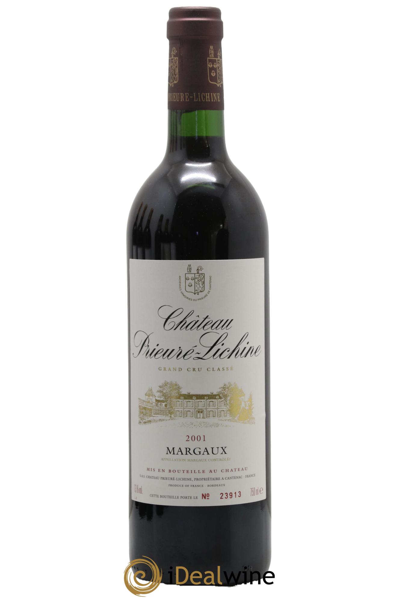 Château Prieuré Lichine 4ème Grand Cru Classé 2001 - Lot de 1 bouteille - 0