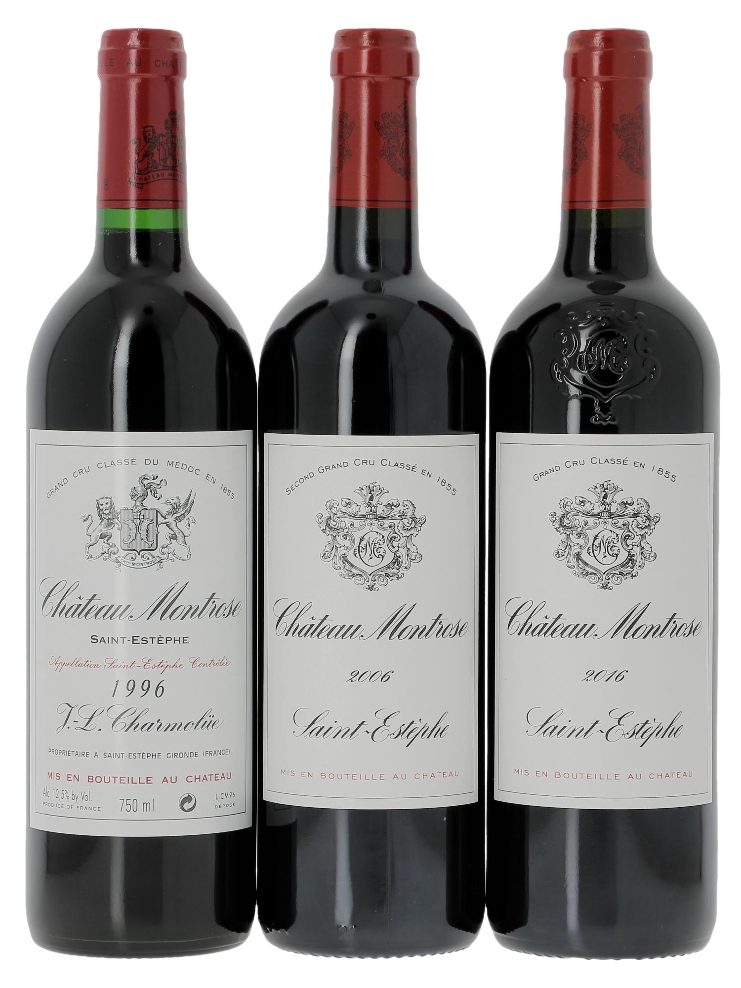 Château Montrose- Coffret Trilogie Montrose bouteille (1996/2006/2016) - Posten von 1 Flasche - 2