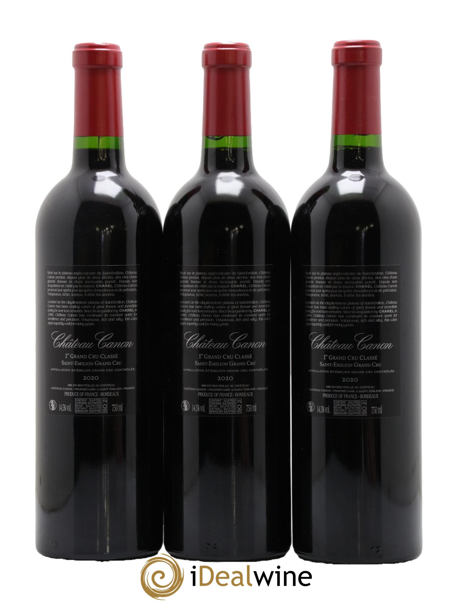 Château Canon 1er Grand Cru Classé B 2020 - Lot of 3 bottles - 1