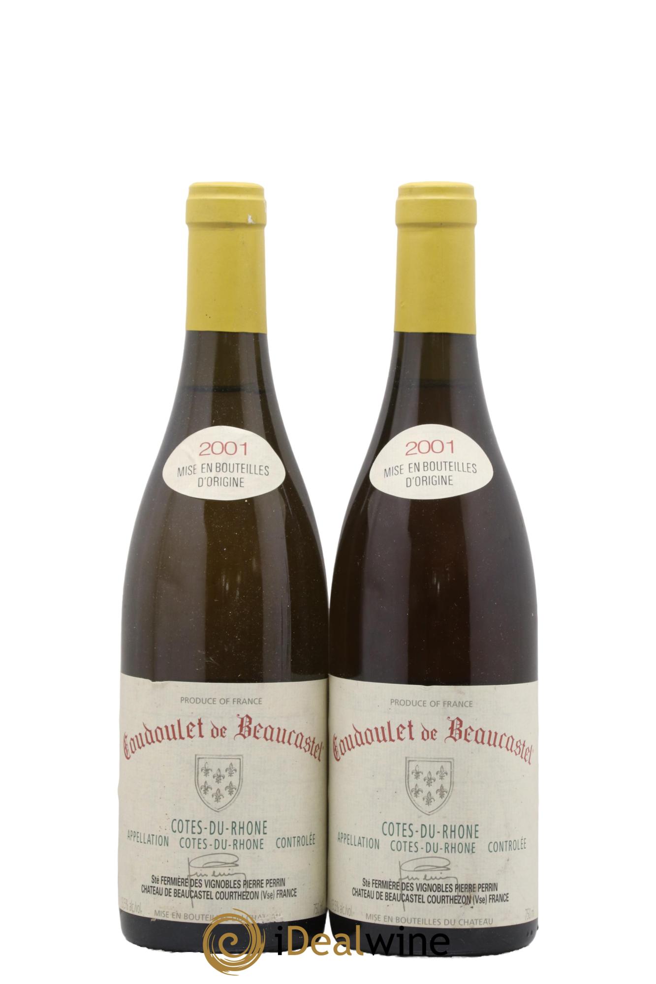 Côtes-du-Rhône Coudoulet de Beaucastel Famille Perrin 2001 - Lot of 2 bottles - 0