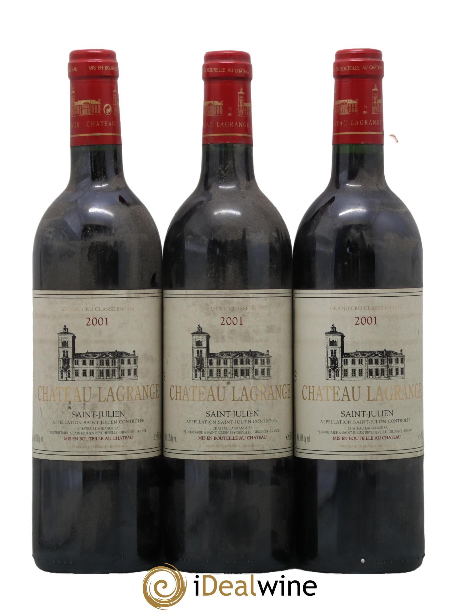 Château Lagrange 3ème Grand Cru Classé 2001 - Lot de 3 bouteilles - 0