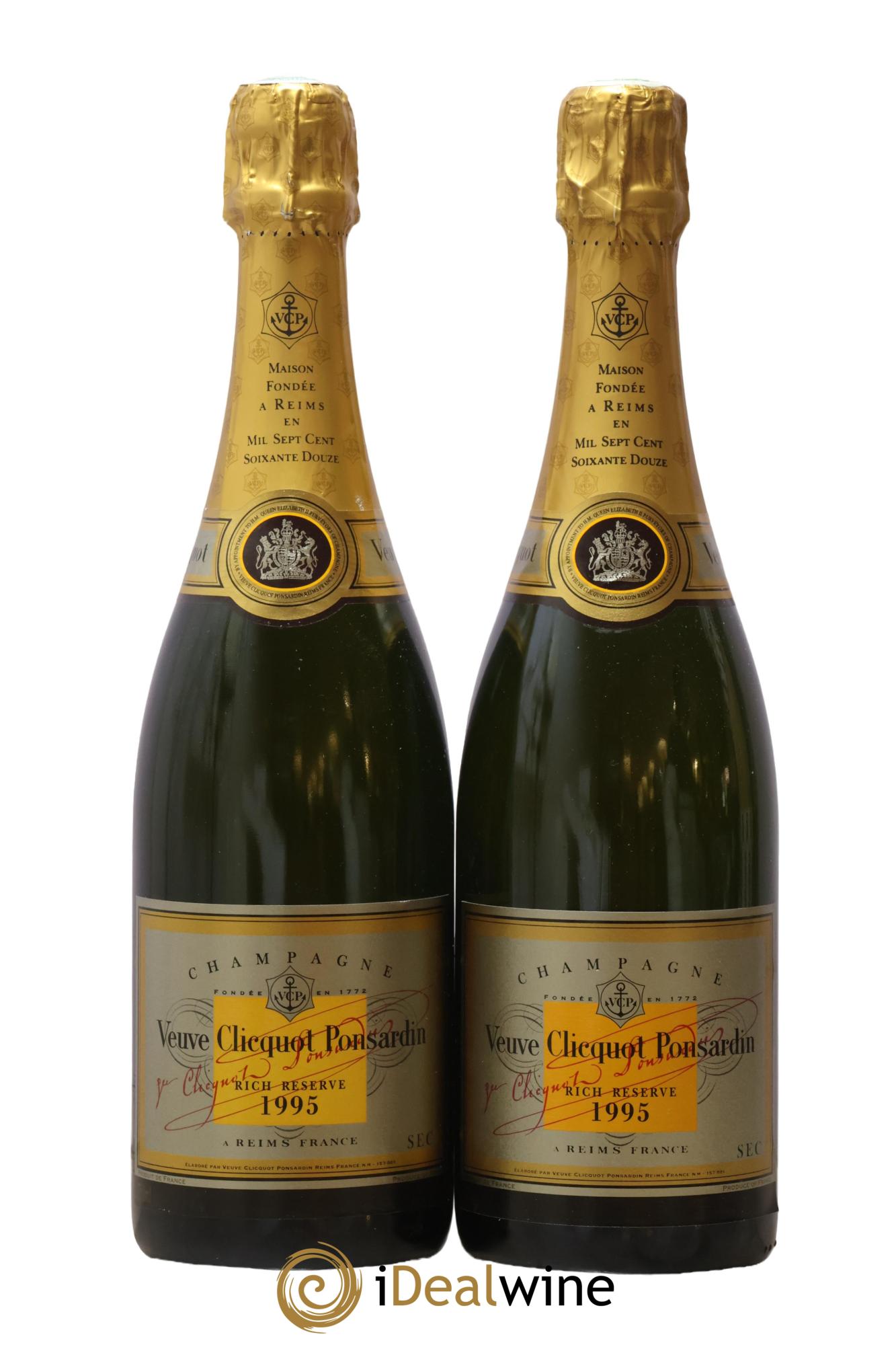 Champagne Rich Réserve Veuve Clicquot Ponsardin 1995 - Lot de 2 bouteilles - 0
