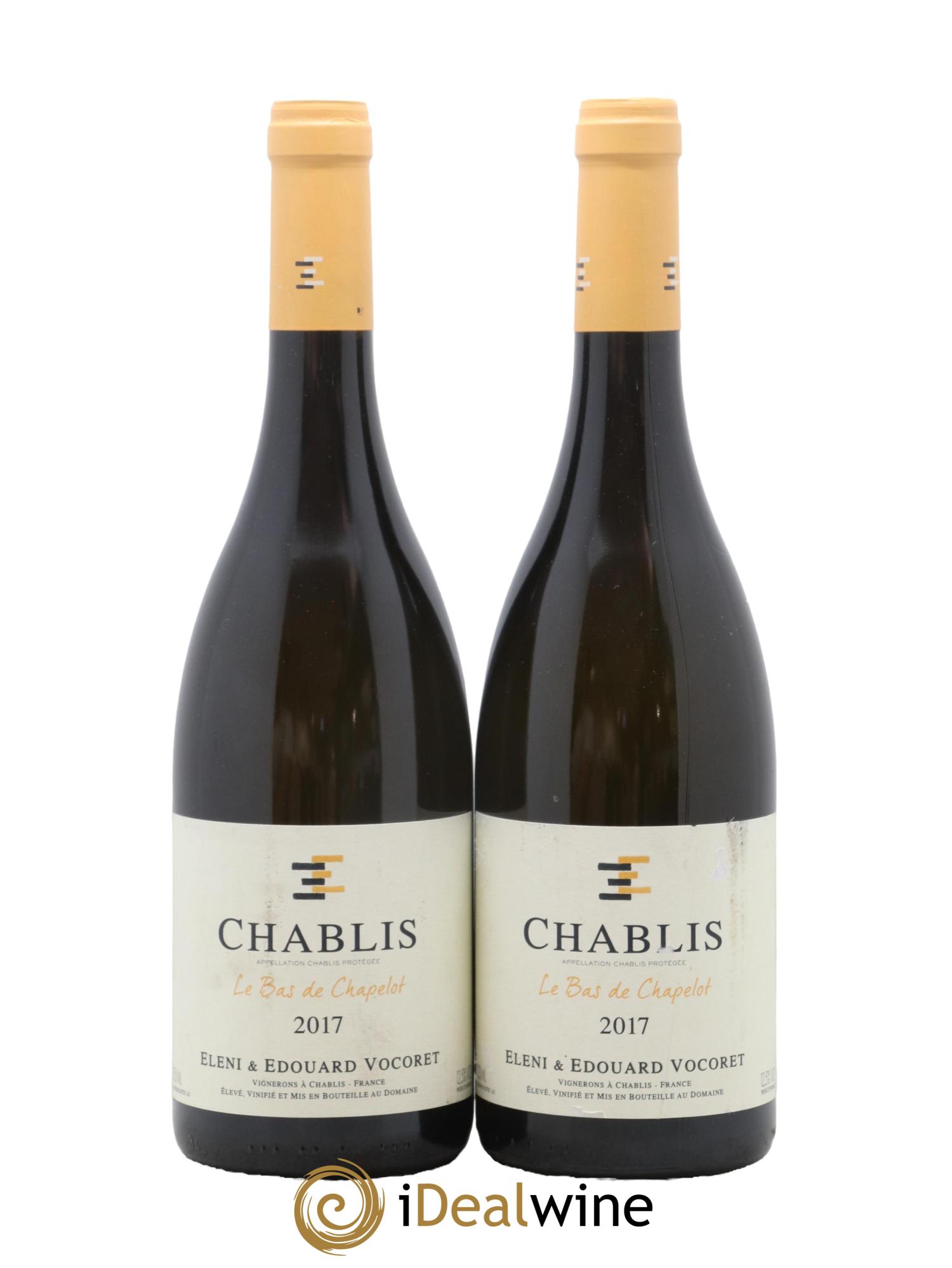 Chablis Le Bas de Chapelot Eleni et Edouard Vocoret 2017 - Lot de 2 bouteilles - 0