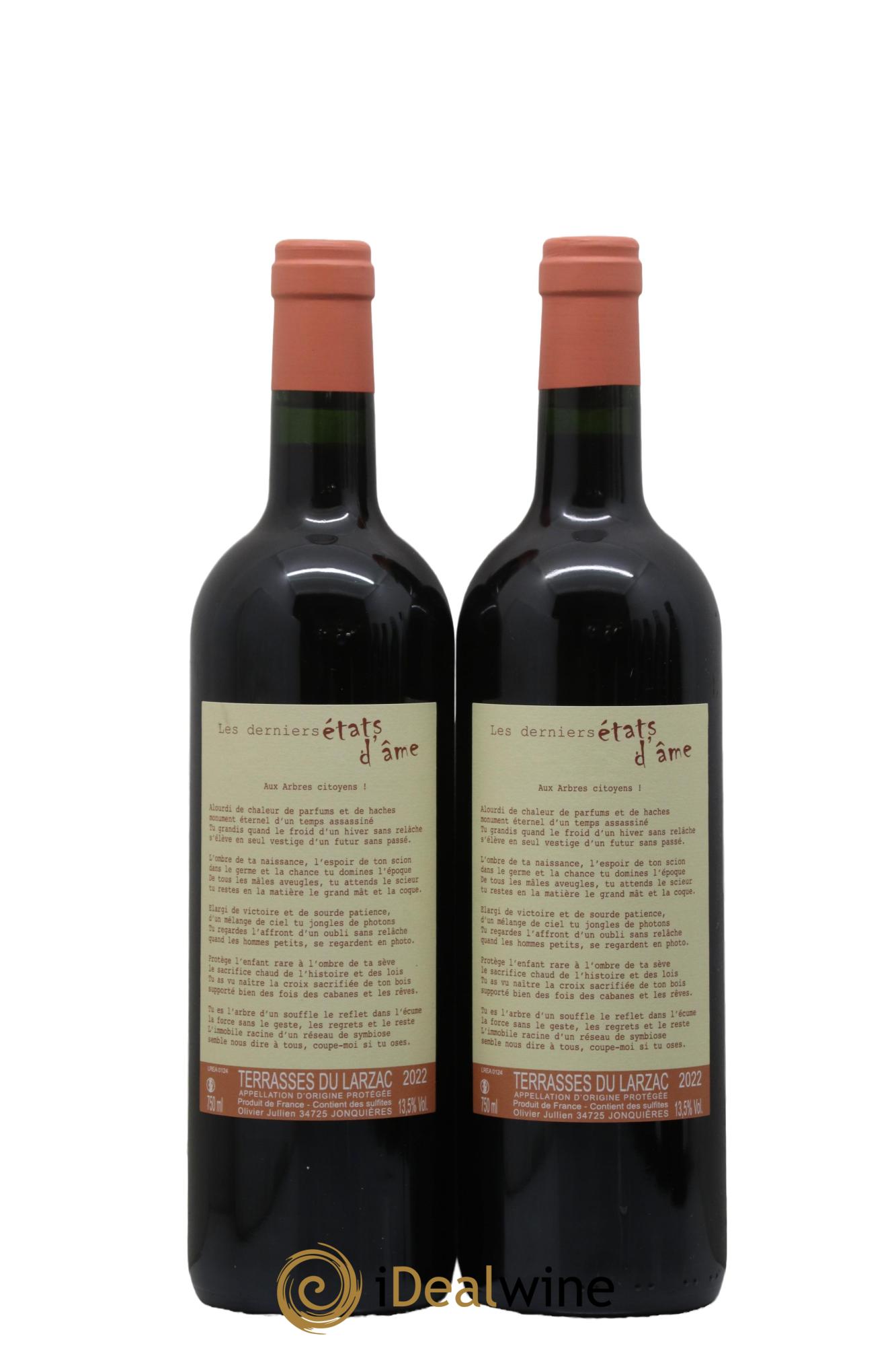 Coteaux du Languedoc - Terrasses du Larzac Mas Jullien Les Etats d'Ame du Mas Jullien Olivier Jullien 2022 - Posten von 2 Flaschen - 0