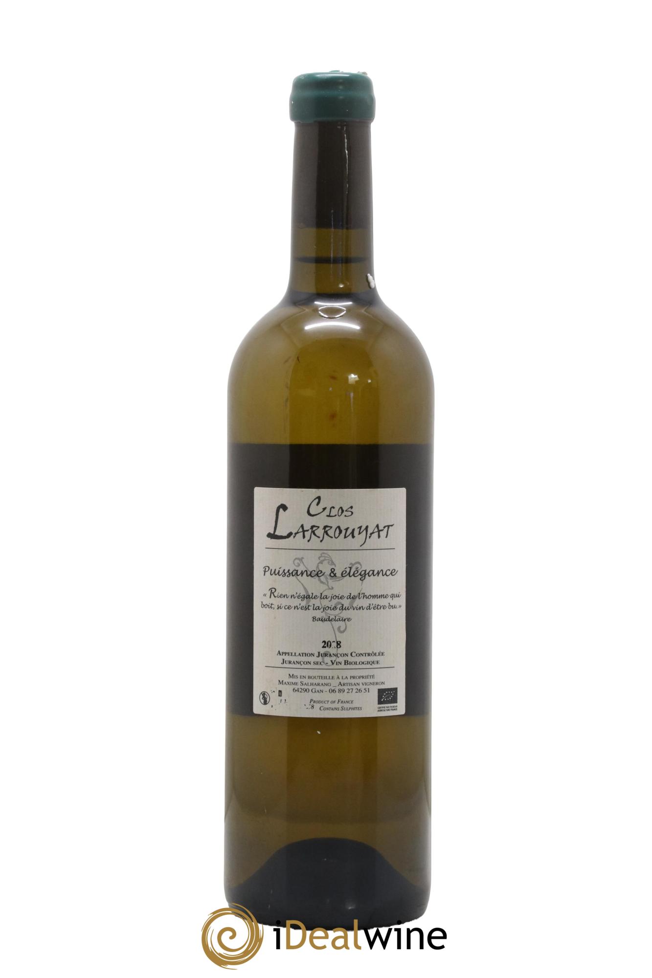 Jurançon Météore Domaine Clos Larrouyat 2018 - Lot de 1 bouteille - 1