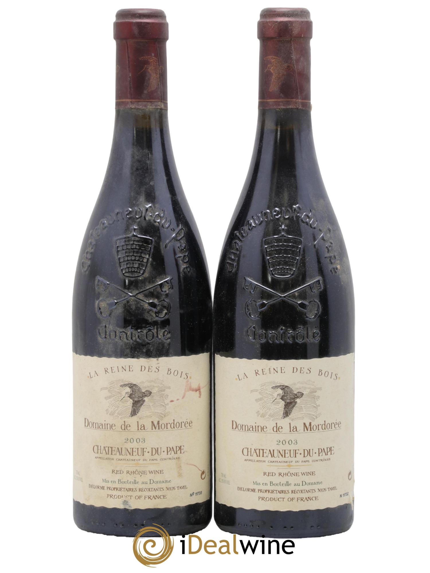 Châteauneuf-du-Pape Cuvée de la Reine des Bois La Mordorée (Domaine de) 2003 - Lot of 2 bottles - 0