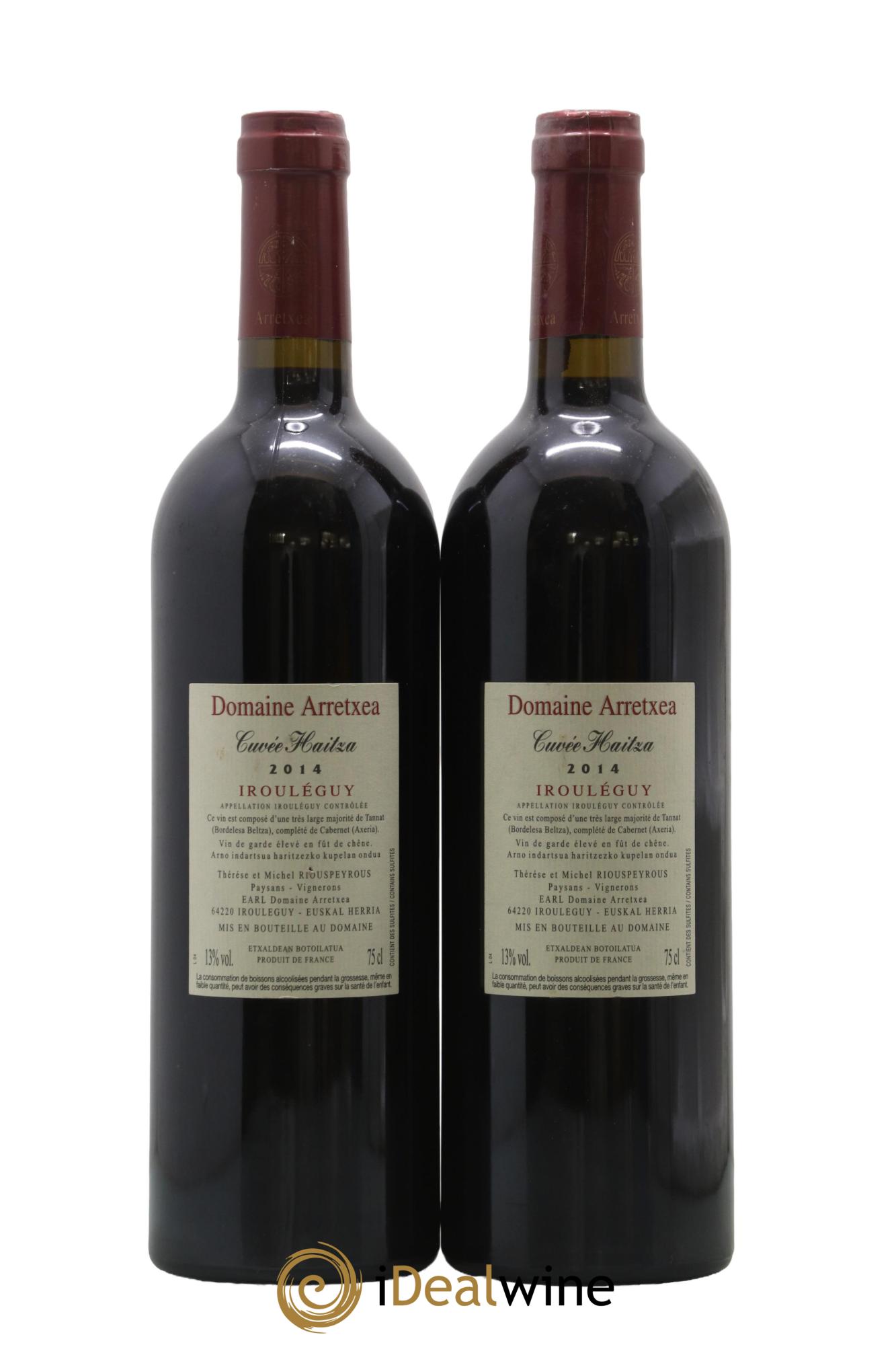 Irouléguy Cuvée Haitza Arretxea (Domaine) 2014 - Lot de 2 bouteilles - 1