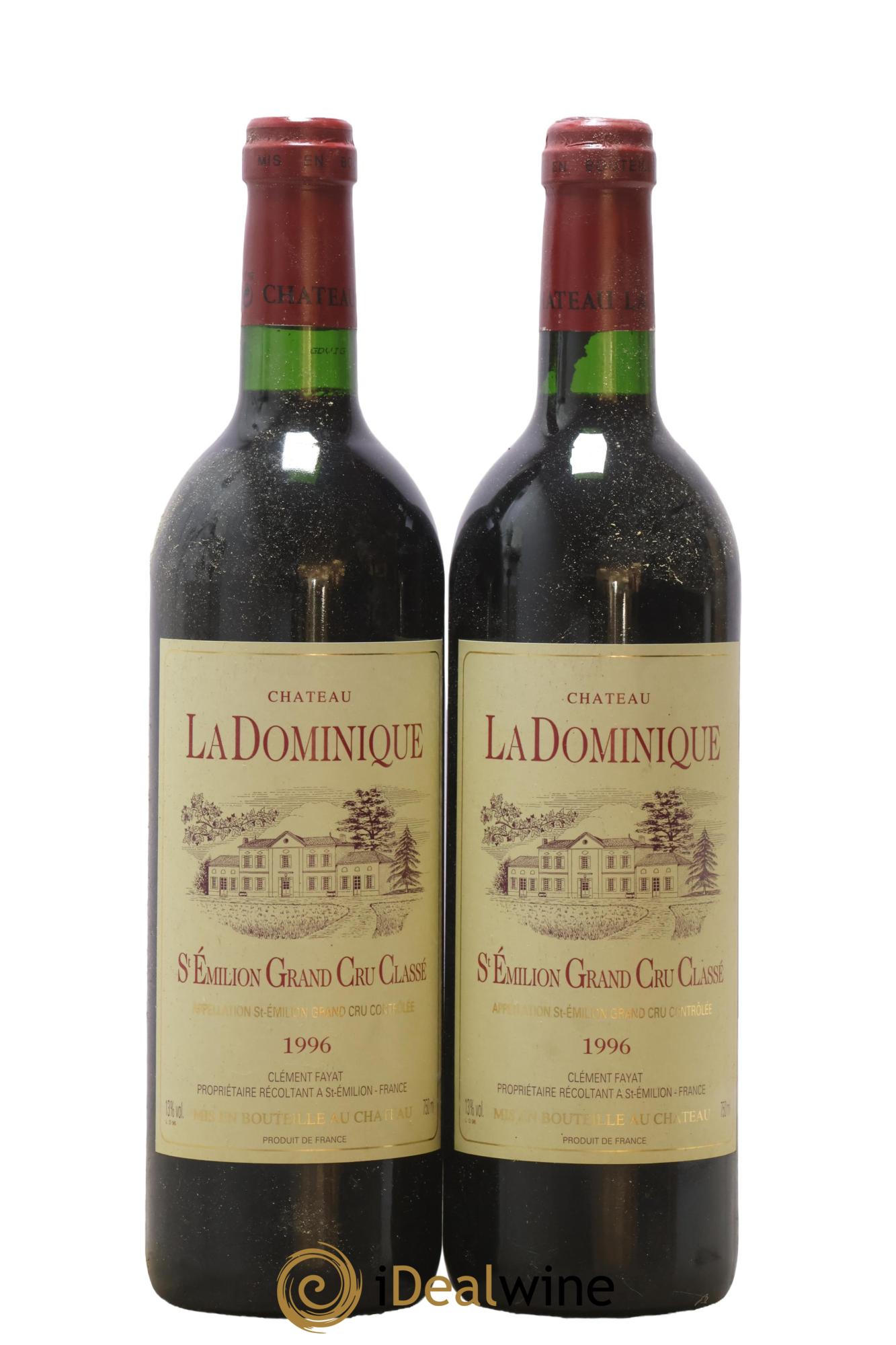 Château la Dominique Grand Cru Classé 1996 - Lot de 2 bouteilles - 0