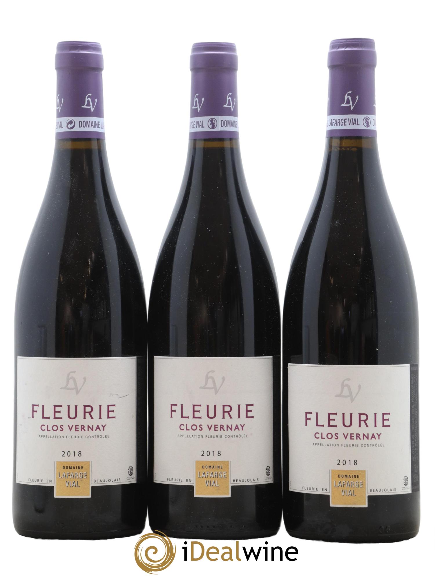 Fleurie Clos Vernay Domaine Lafarge Vial 2018 - Lot de 3 bouteilles - 0