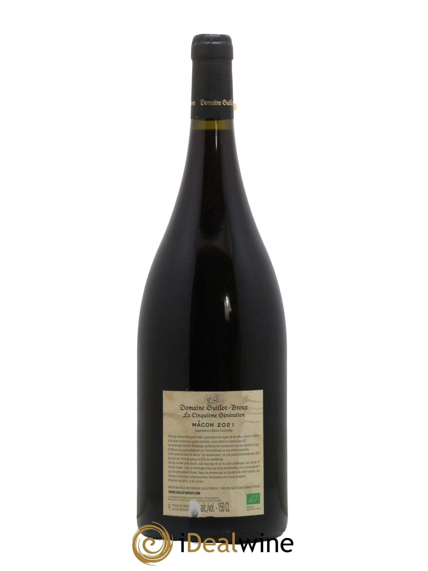 Mâcon Cinquième Génération Guillot-Broux (Domaine) 2021 - Lot de 1 magnum - 1