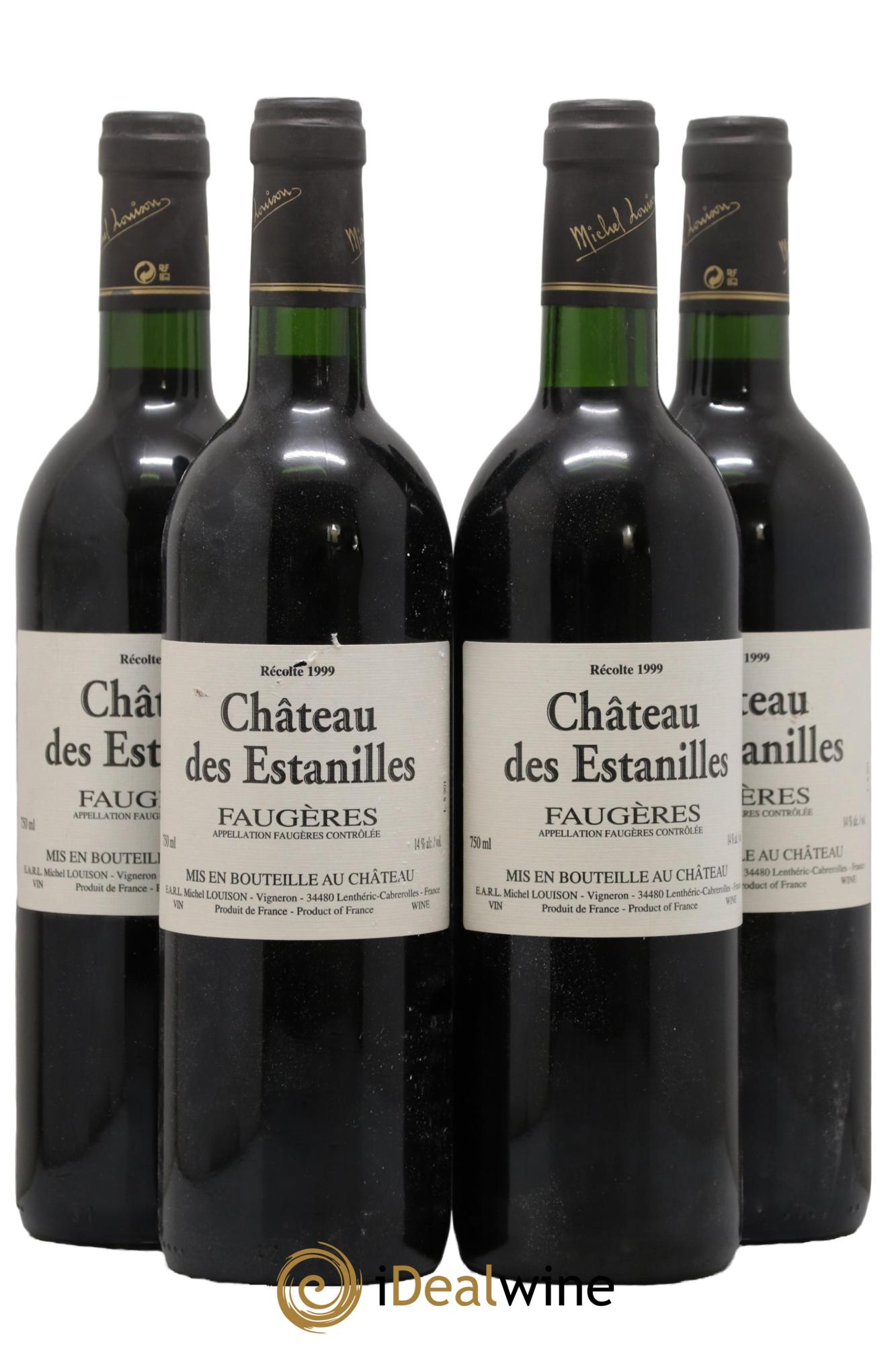 Faugères Château des Estanilles Tradition Michel Louison 1999 - Lotto di 4 bottiglie - 0
