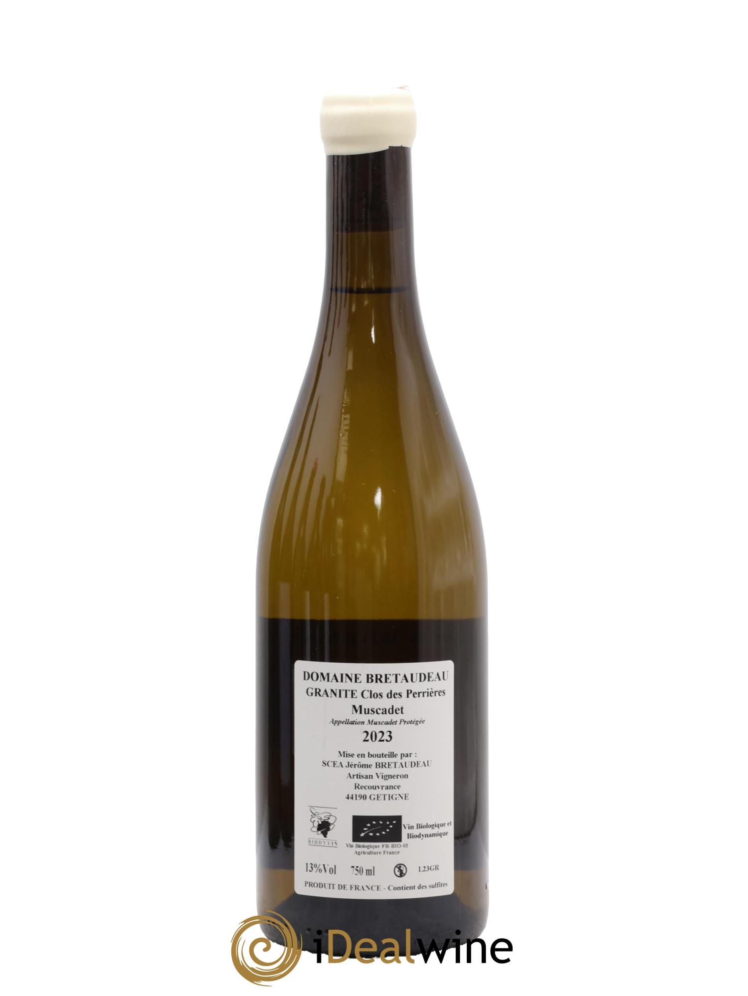 Muscadet-Sèvre-et-Maine Granite Clos des Perrières Jérôme Bretaudeau - Domaine de Bellevue 2023 - Lot of 1 bottle - 1