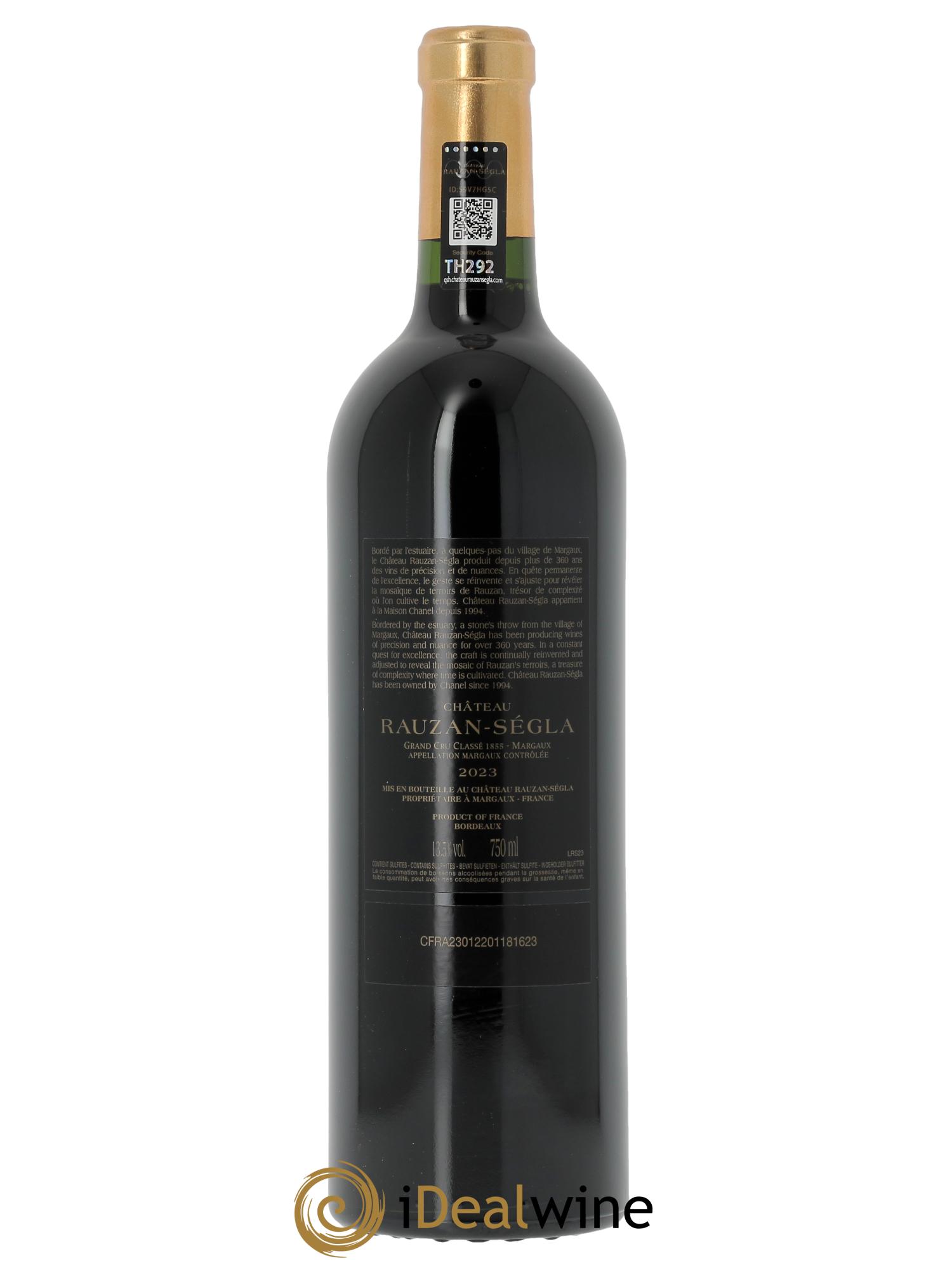 Château Rauzan Ségla Grand Cru Classé (CBO à partir de 3 bts) 2023 - Lot de 1 bouteille - 1
