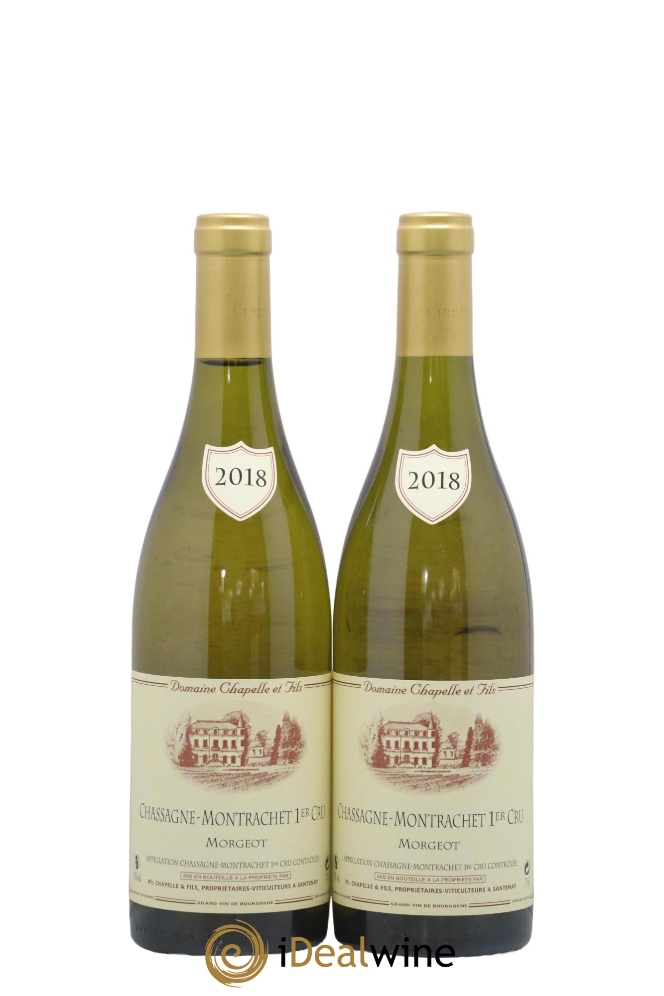 Chassagne-Montrachet 1er Cru Morgeot Domaine Chapelle 2018 - Posten von 2 Flaschen - 0