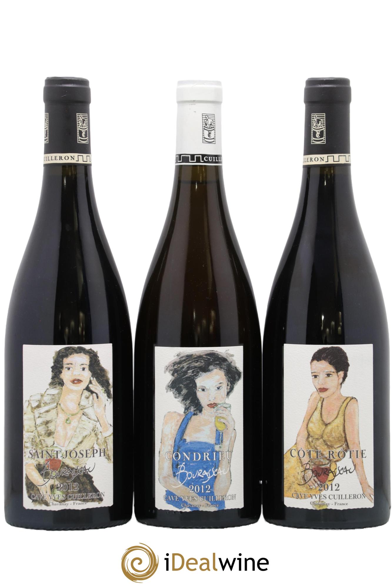 Condrieu - Saint-Joseph - Côte-Rôtie Caisse 3 appellations Bourasseau Yves Cuilleron (Domaine) 2012 - Lot of 3 bottles - 0