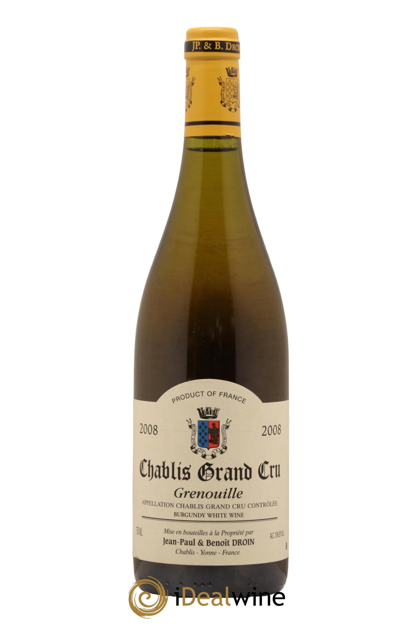 Chablis Grand Cru Grenouilles Jean-Paul & Benoît Droin (Domaine) 2008 - Lot de 1 bouteille - 0