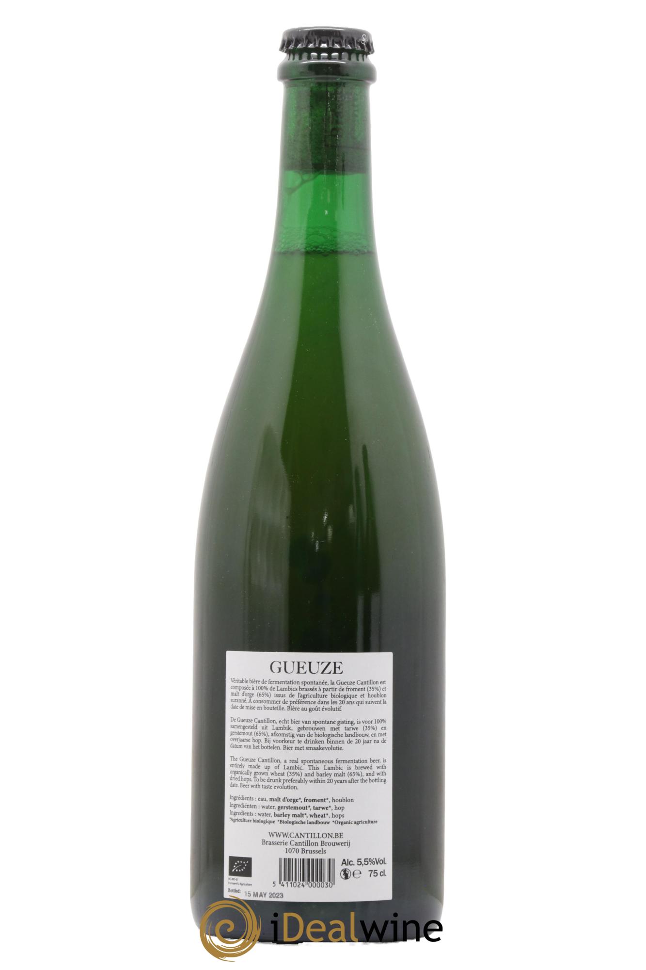Bière Lambic Bio New Label Gueuze Cantillon embouteillé en 2023 - Lot de 1 bouteille - 1