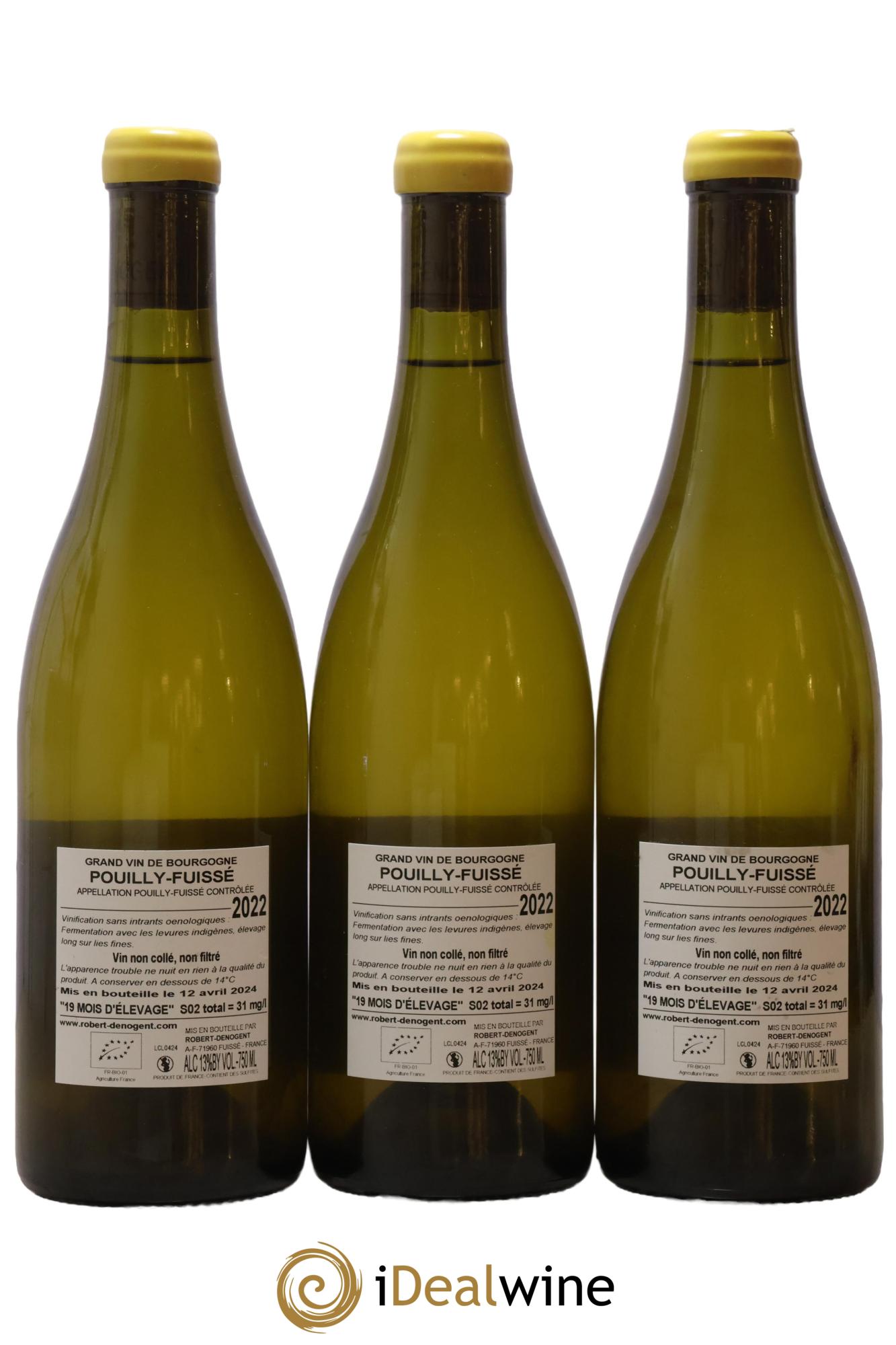 Pouilly-Fuissé La Croix Vieilles Vignes Robert Denogent (Domaine) 2022 - Lot de 3 bouteilles - 1