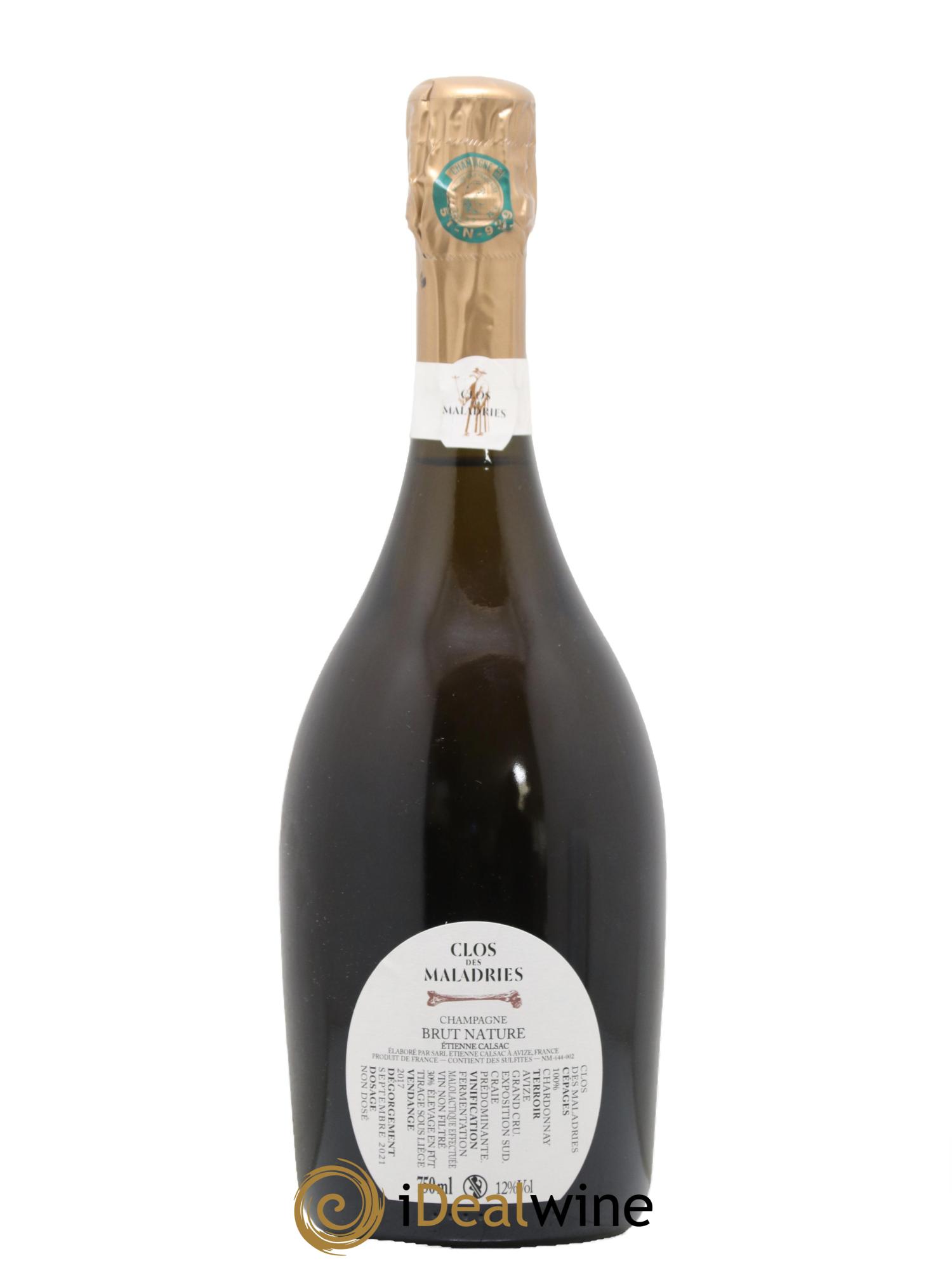 Clos des Maladries Grand Cru Extra-Brut Etienne Calsac 2017 - Lot de 1 bouteille - 1