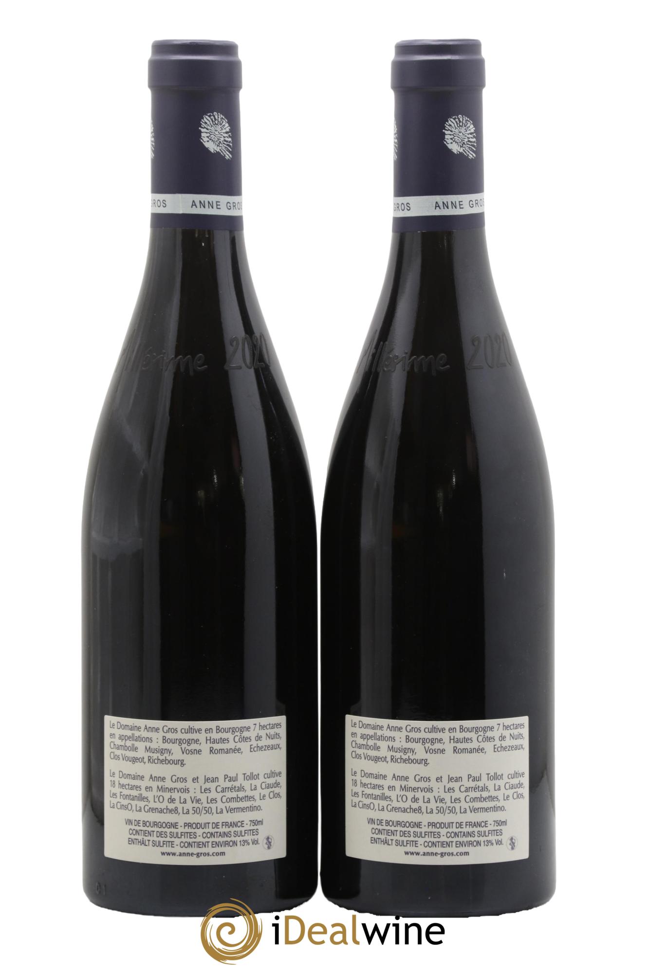 Vosne-Romanée Les Barreaux Anne Gros 2020 - Lot of 2 bottles - 1