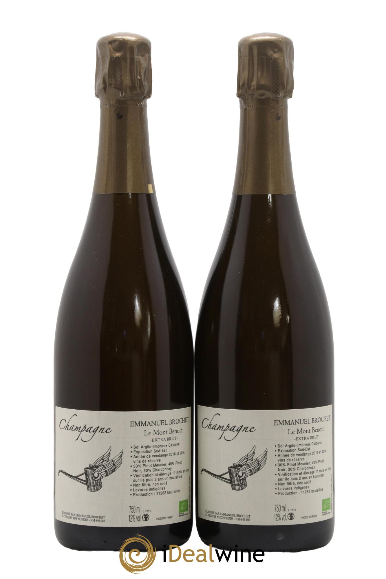 Le Mont Benoit Extra-Brut Emmanuel Brochet - Lot of 2 bottles - 0