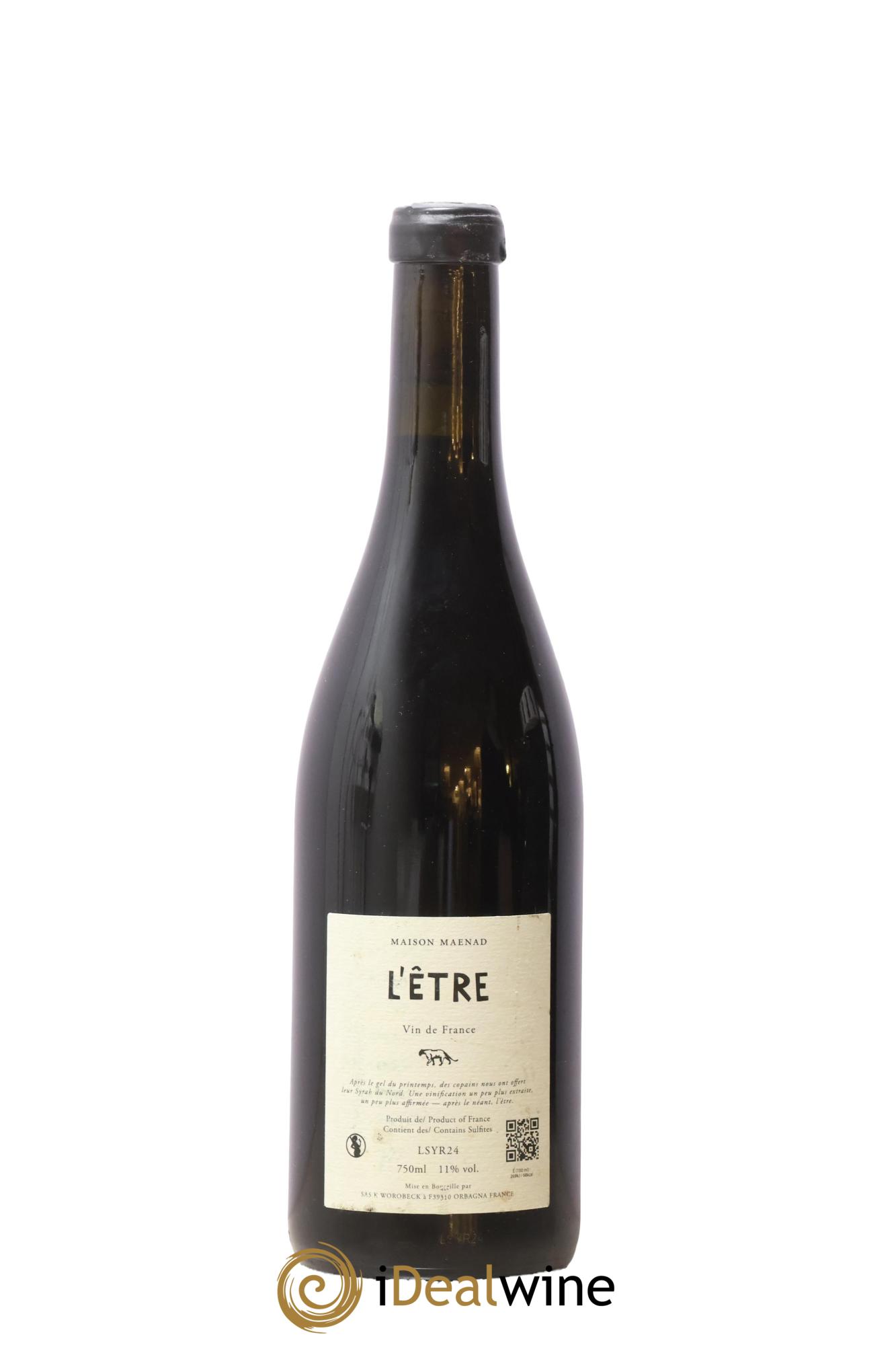 Vin de France Syrah l'Etre Katie Worobeck Maison Maenad 2024 - Posten von 1 Flasche - 1