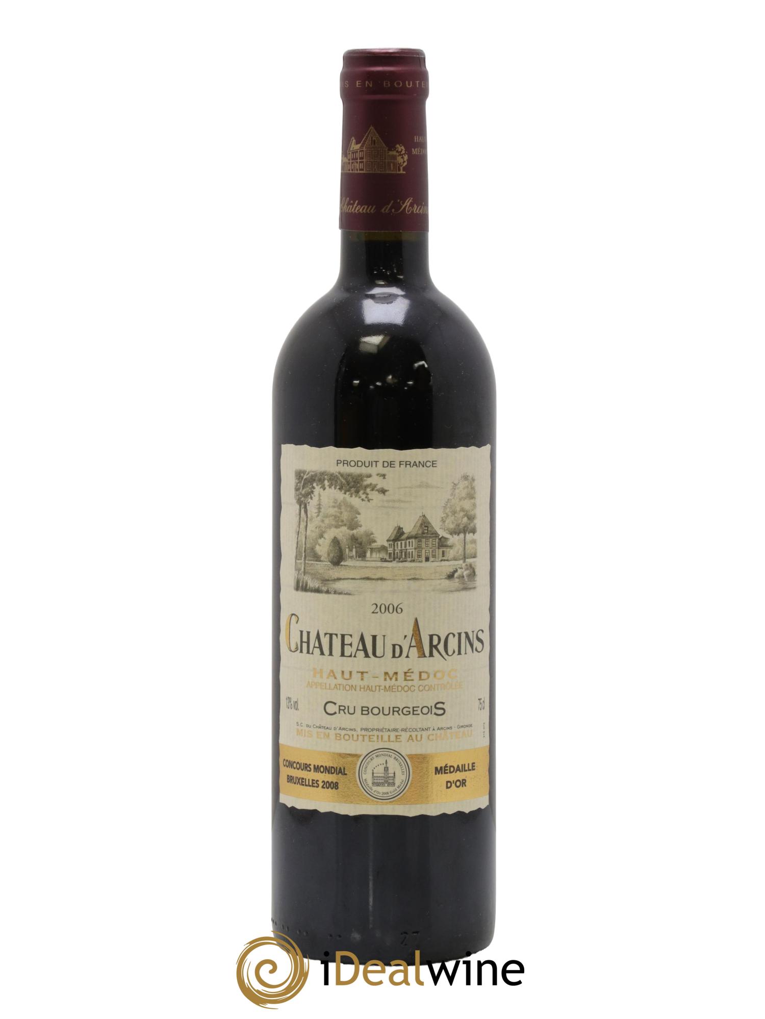 Château d' Arcins Cru Bourgeois 2006 - Lot de 1 bouteille - 0