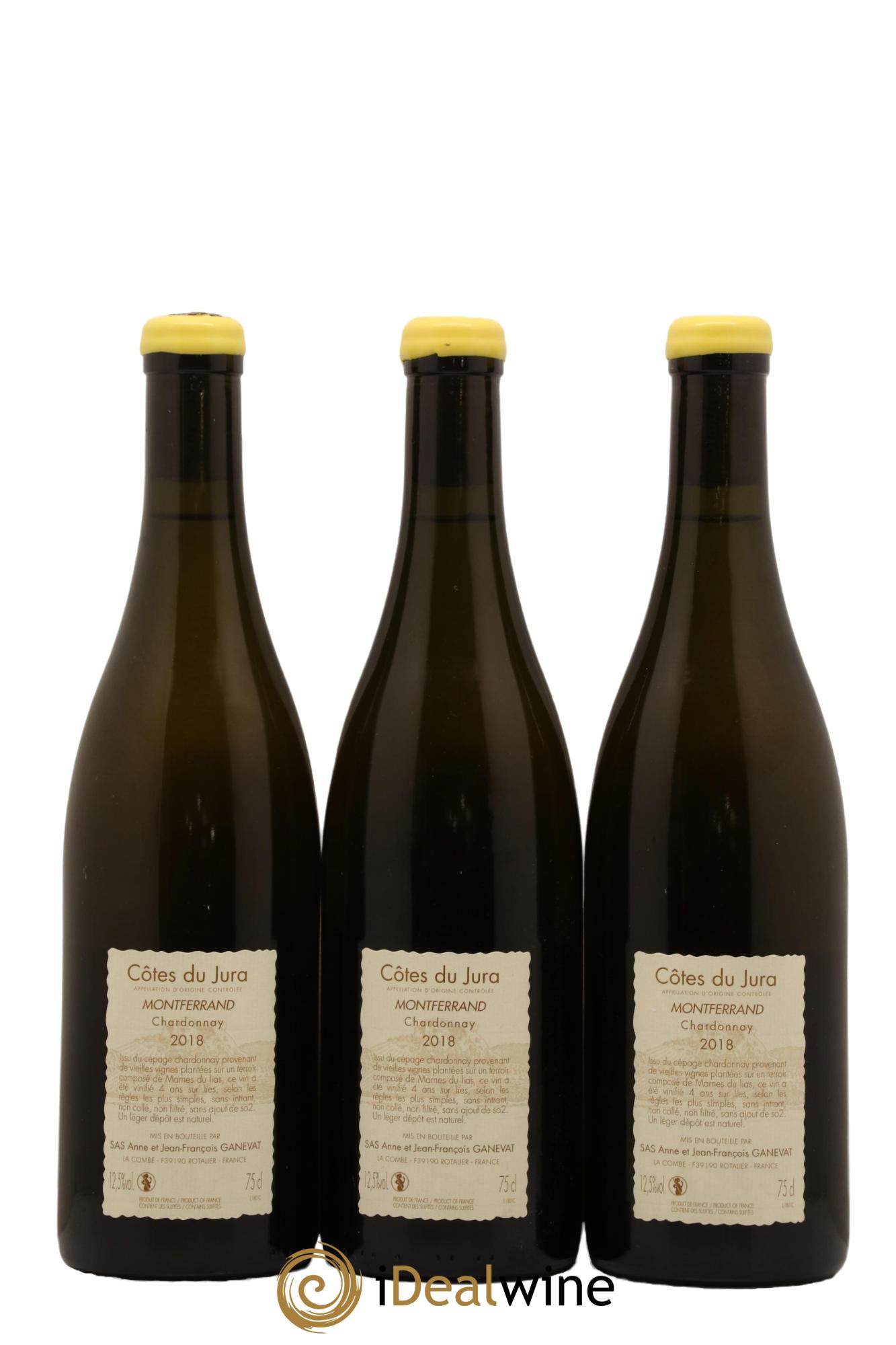 Vin de France Montferrand chardonnay Anne et Jean François Ganevat 2018 - Lot de 3 bouteilles - 1
