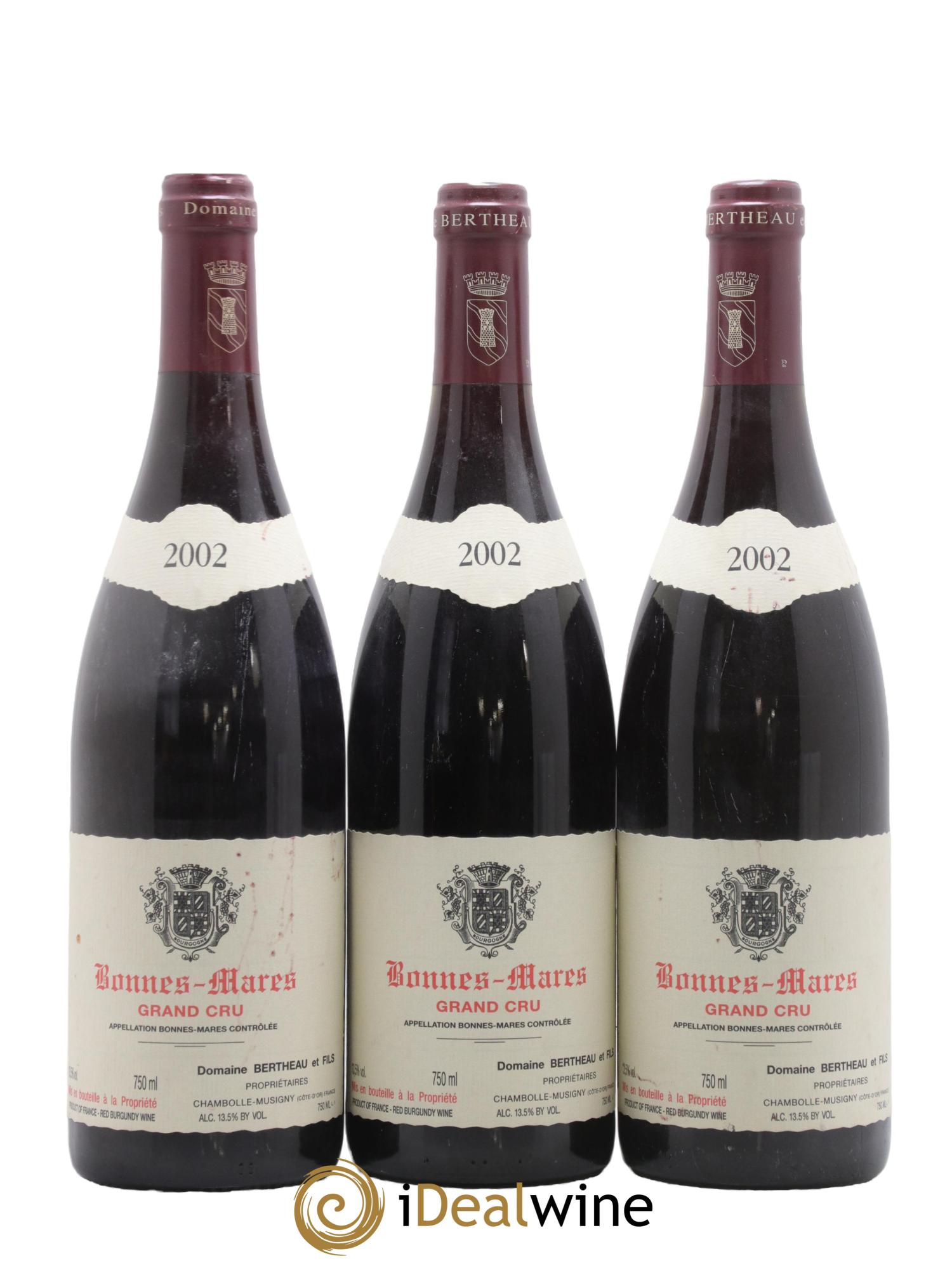 Bonnes-Mares Grand Cru Bertheau & Fils (Domaine) 2002 - Lot of 3 bottles - 0