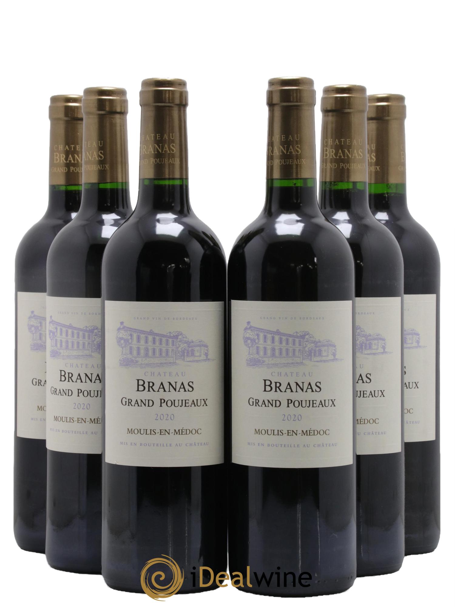 Château Branas Grand Poujeaux Cru Bourgeois 2020 - Lot de 6 bouteilles - 0