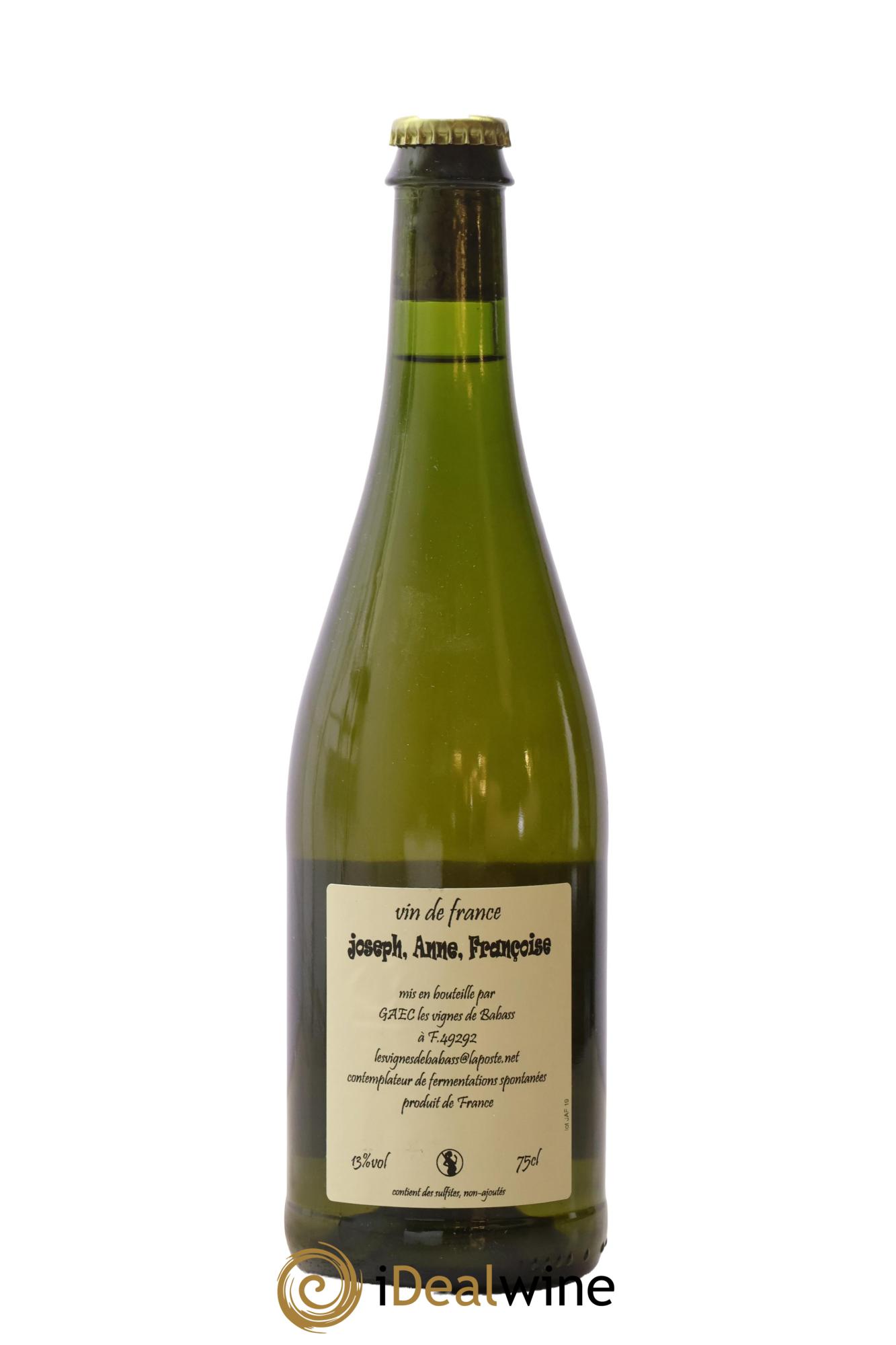 Vin de France Joseph, Anne, Françoise GAEC Les Vignes de Babass 2019 - Lot de 1 bouteille - 0