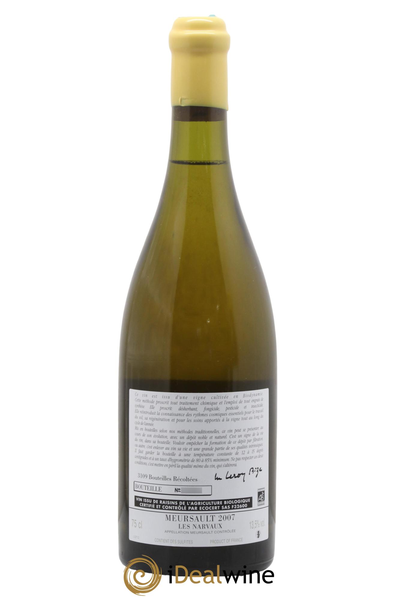 Meursault Les Narvaux d'Auvenay (Domaine) 2007 - Posten von 1 Flasche - 1