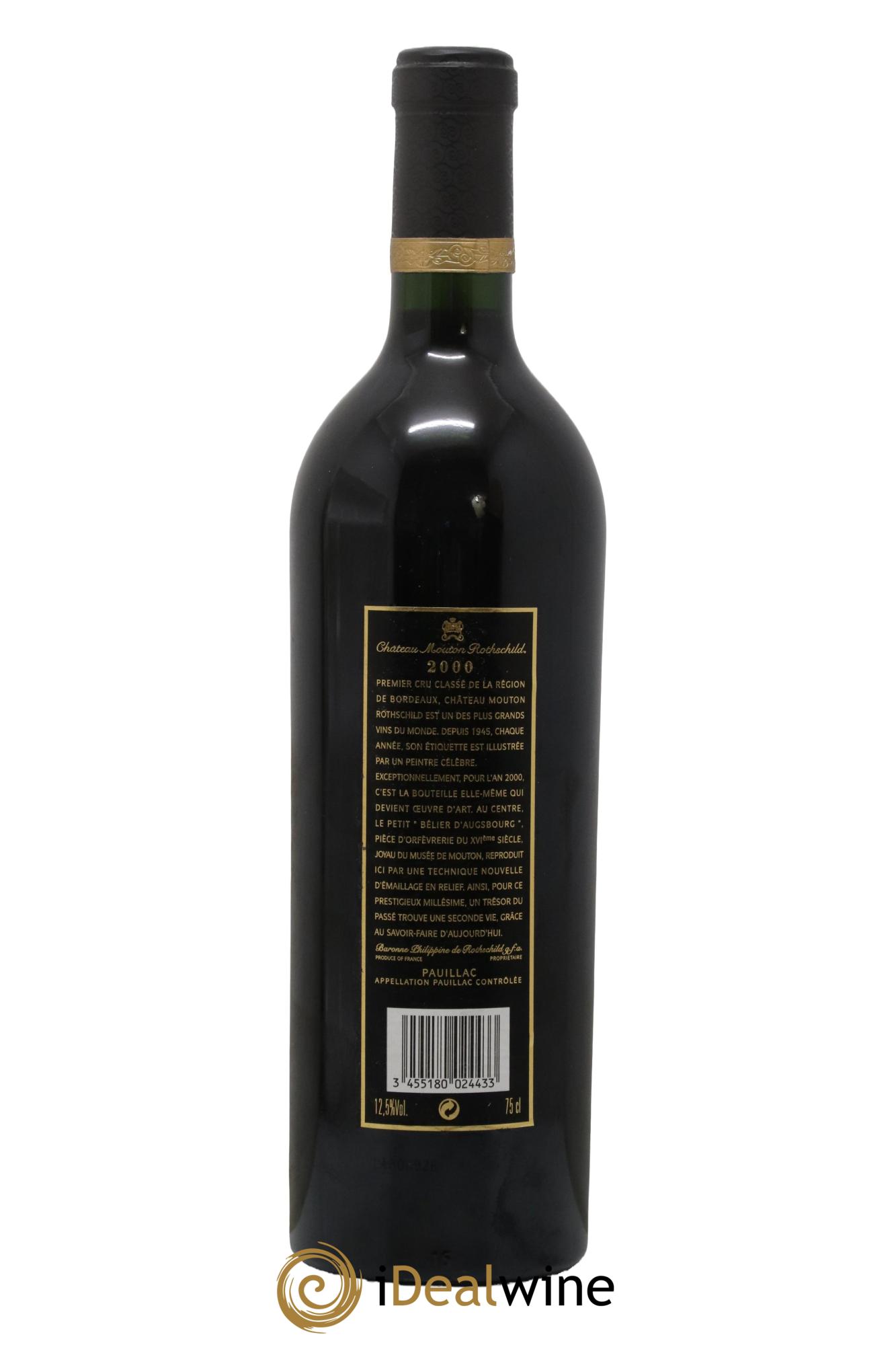Château Mouton Rothschild 1er Grand Cru Classé 2000 - Lot de 1 bouteille - 1