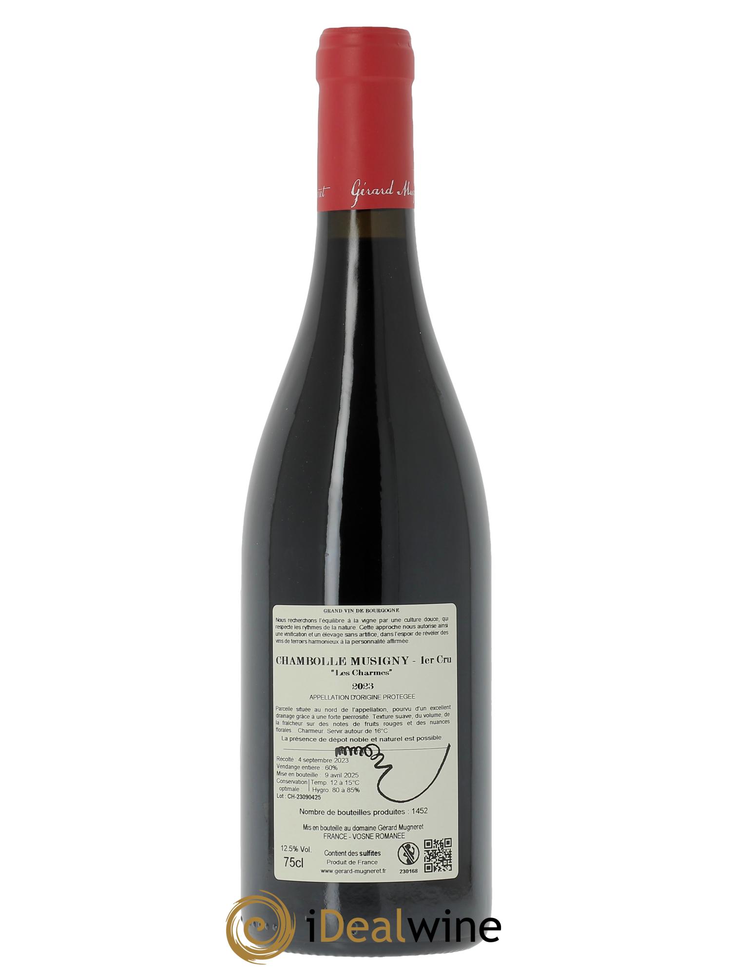 Chambolle-Musigny 1er Cru Les Charmes Gérard Mugneret  2023 - Lot of 1 bottle - 1