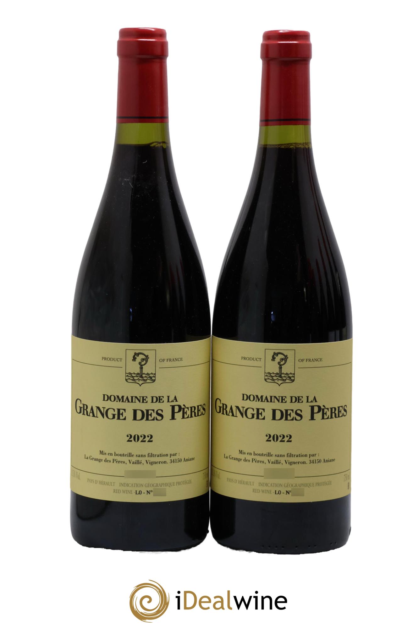 IGP Pays d'Hérault Grange des Pères Laurent Vaillé 2022 - Lot of 2 bottles - 0
