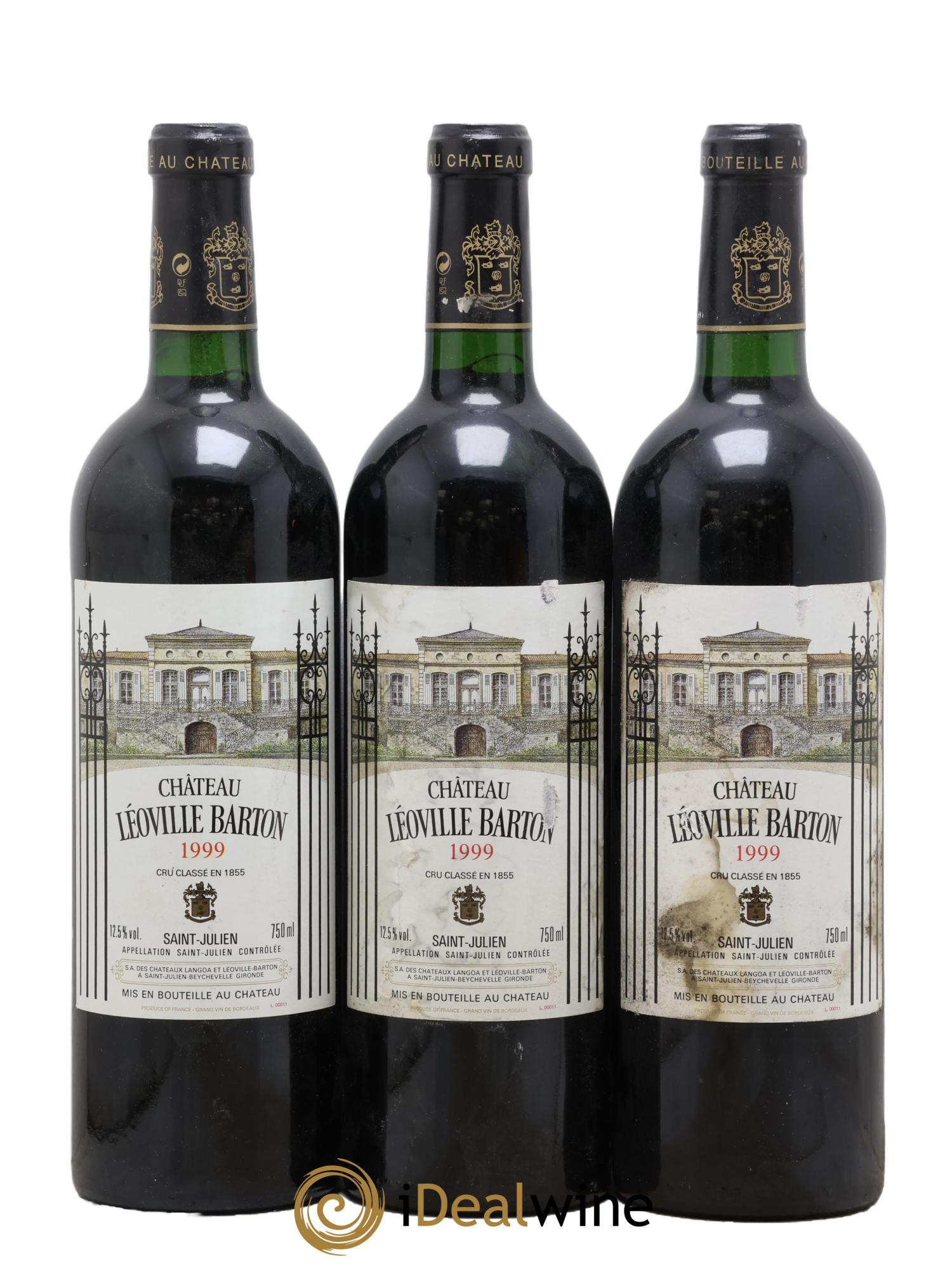 Château Léoville Barton 2ème Grand Cru Classé 1999 - Posten von 3 Flaschen - 0