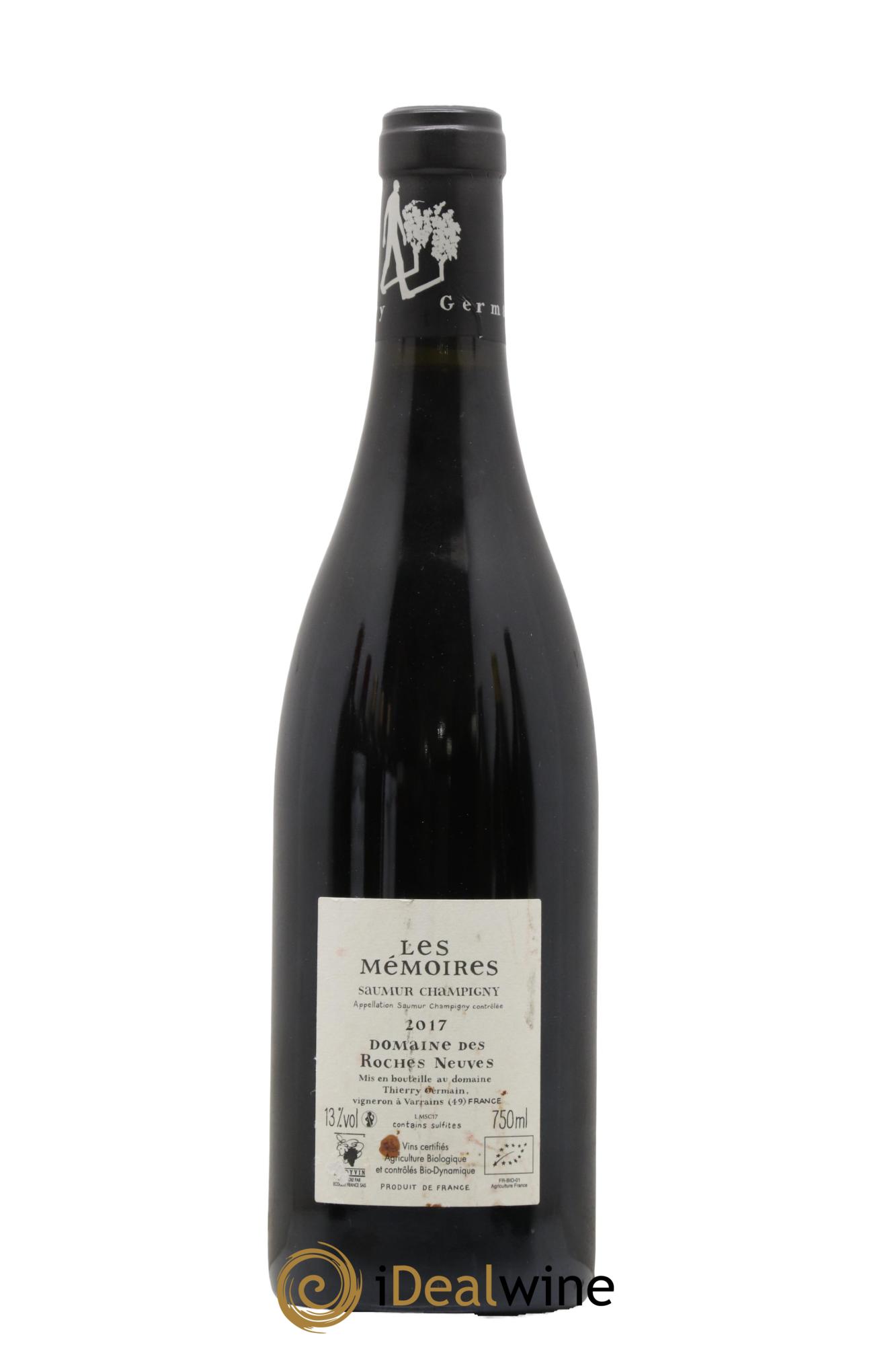 Saumur-Champigny Les Mémoires Domaine des Roches Neuves - Thierry Germain 2017 - Lot de 1 bouteille - 1