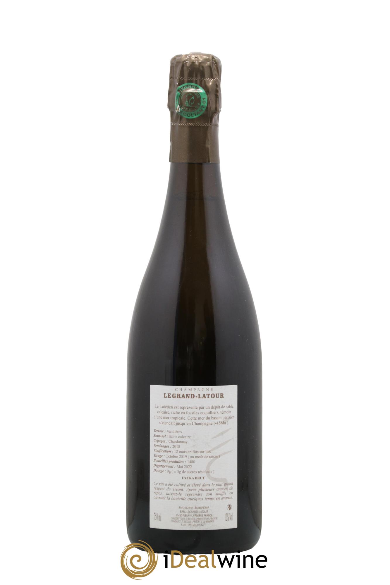 Lutétien Extra-Brut Legrand Latour 2018 - Lot de 1 bouteille - 1