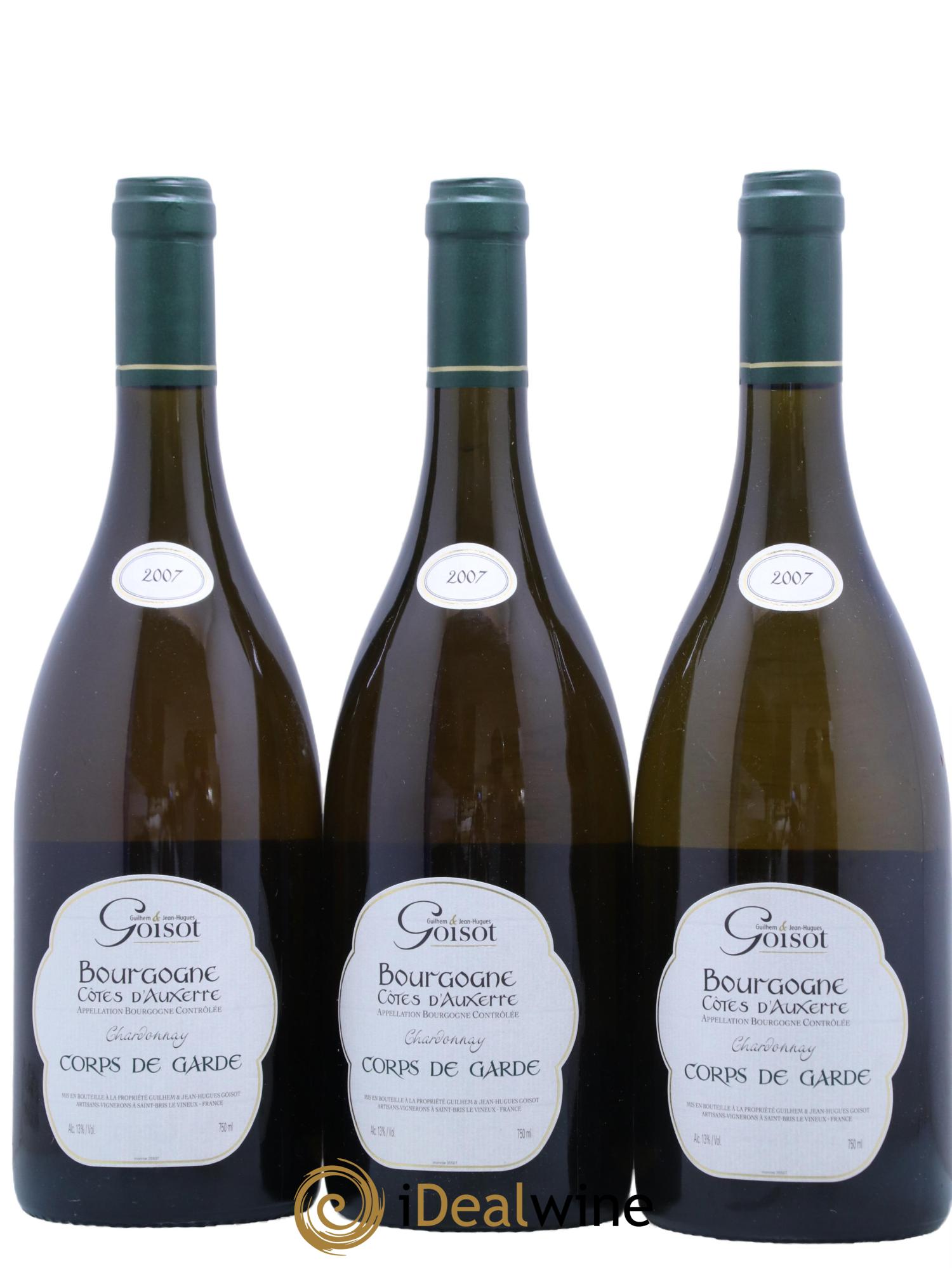 Bourgogne Côtes d'Auxerre Corps de Garde Goisot 2007 - Posten von 3 Flaschen - 0