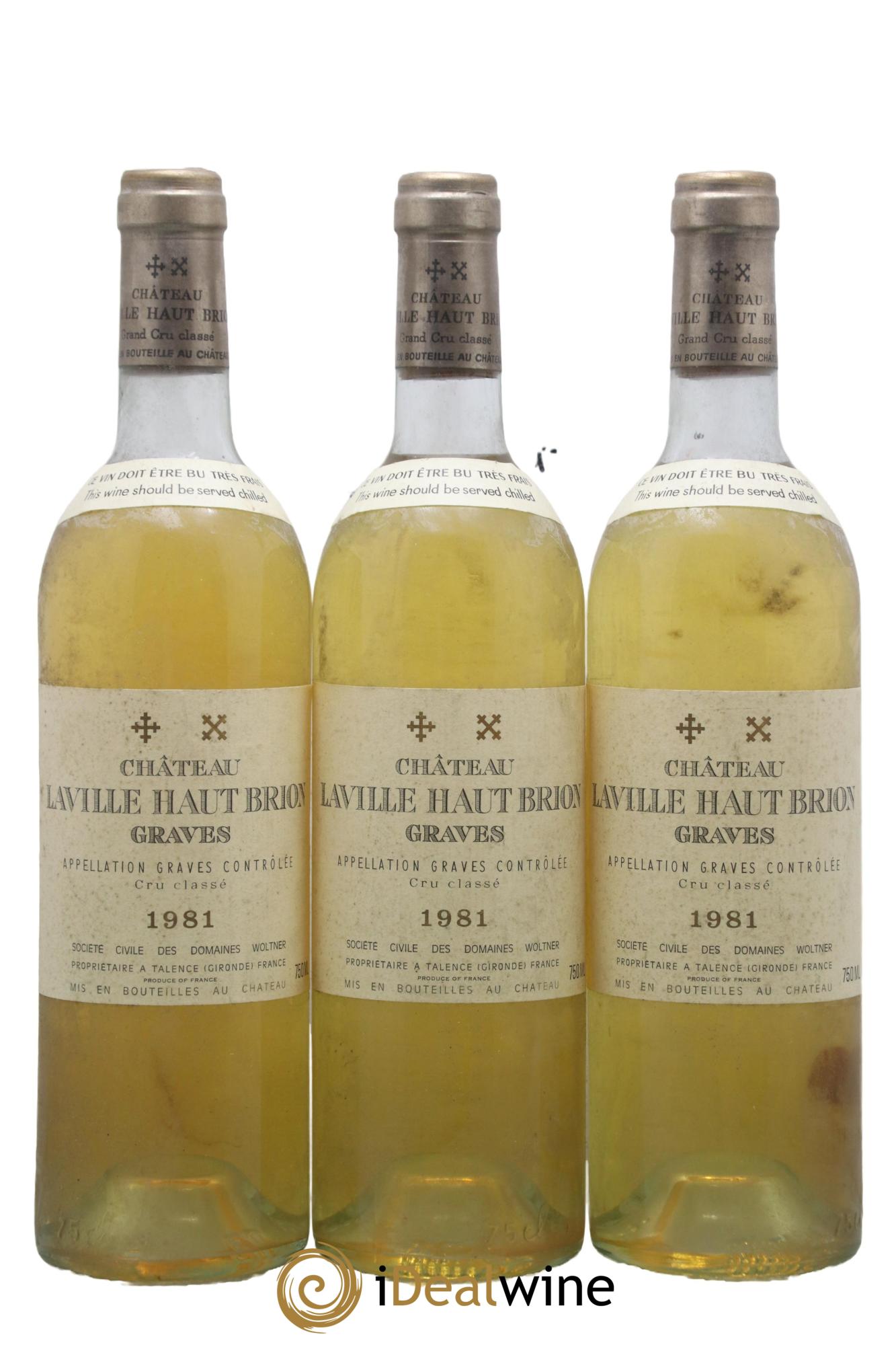 Château Laville Haut-Brion Cru Classé de Graves 1981 - Lot de 3 bouteilles - 0