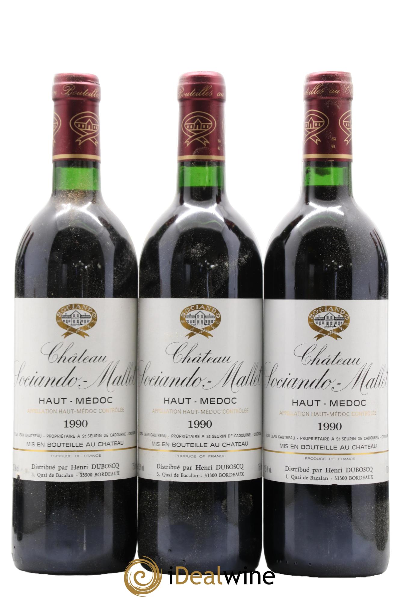 Château Sociando Mallet 1990 - Lot de 12 bouteilles - 2