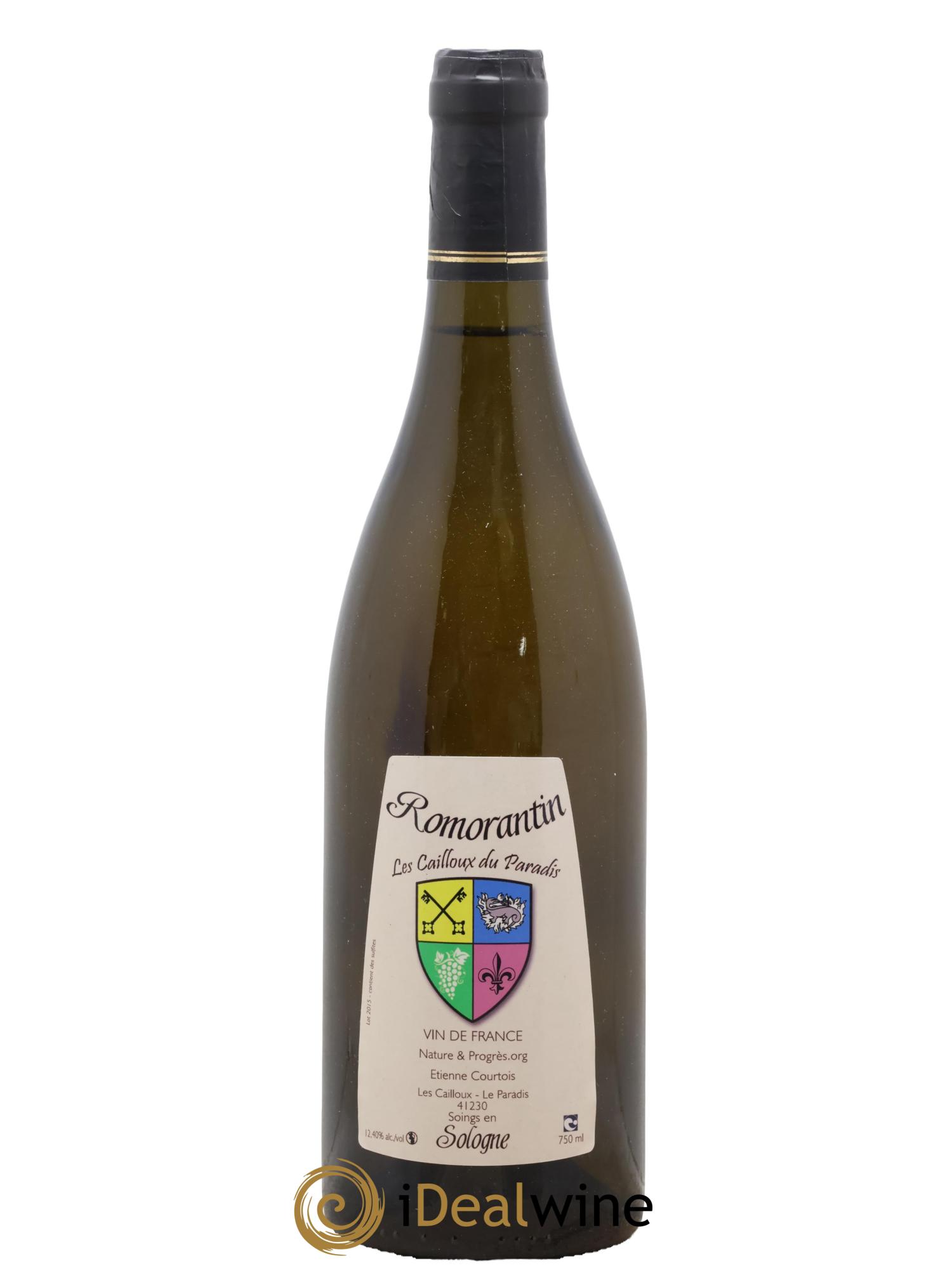 Vin de France Romorantin Les Cailloux Du Paradis Etienne Courtois 2015 - Lot de 1 bouteille - 0