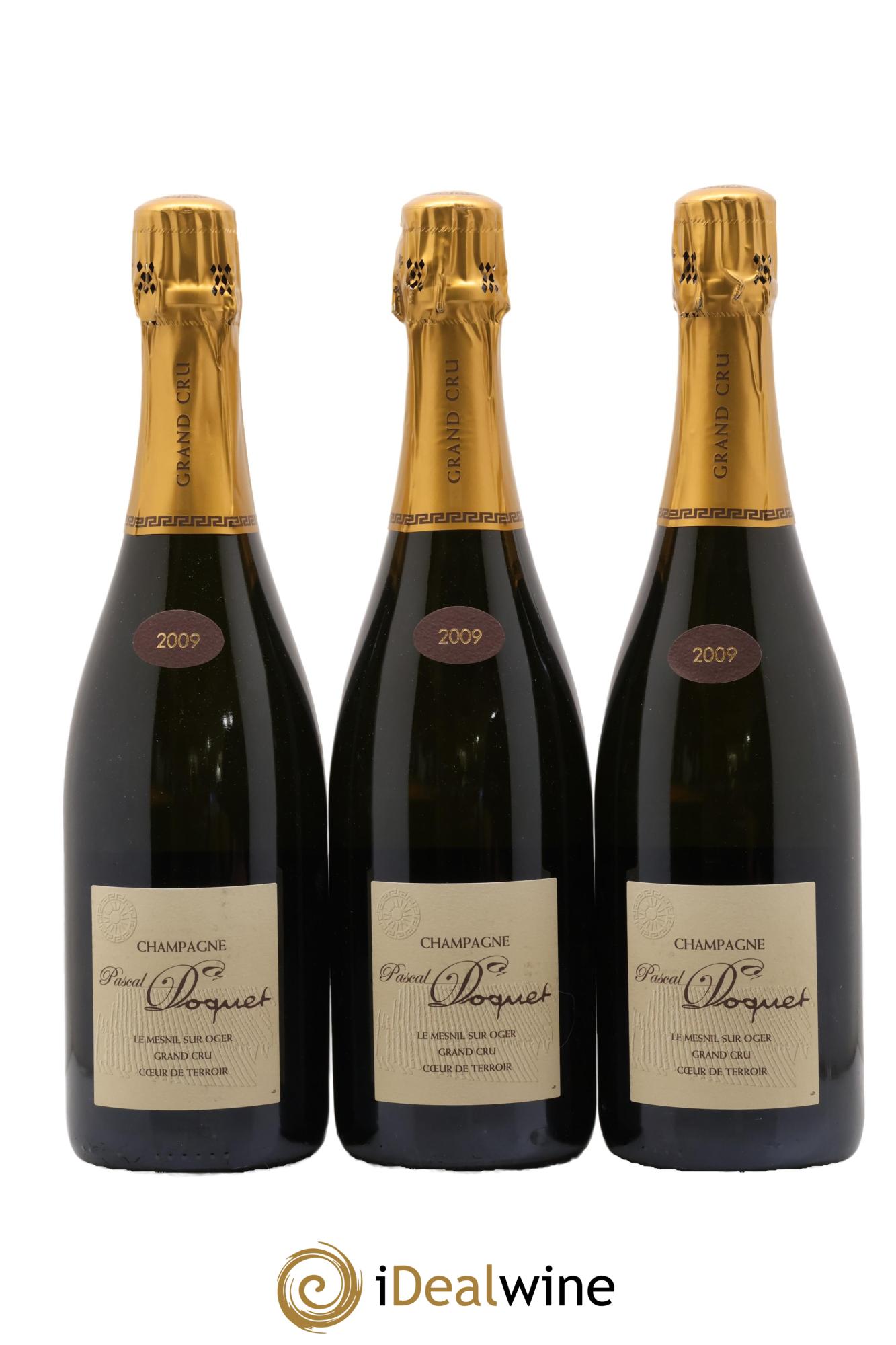 Champagne Grand Cru Le Mesnil Doquet Pascal 2009 - Lote de 3 botellas - 0