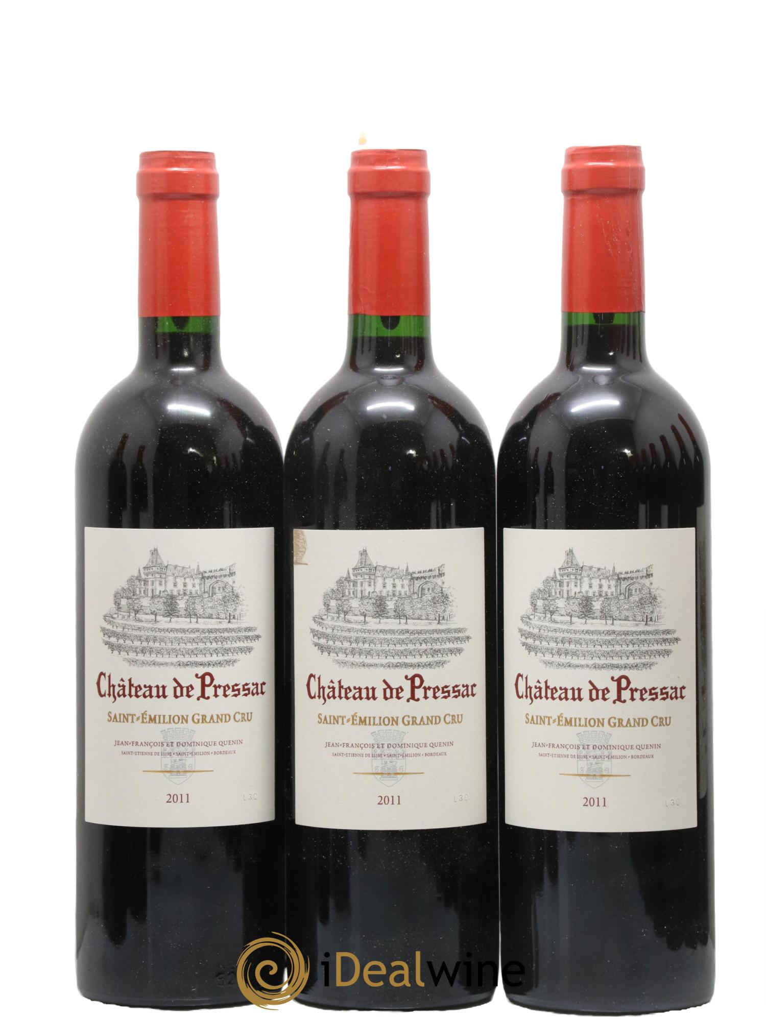 Château de Pressac Grand Cru Classé 2011 - Lot of 6 bottles - 1