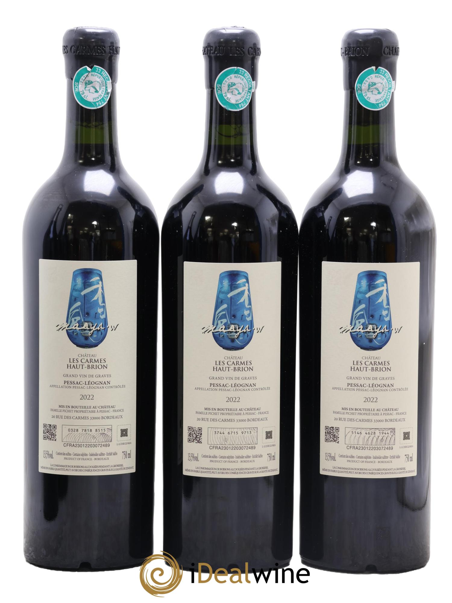 Château Les Carmes Haut-Brion 2022 - Lot de 3 bouteilles - 1