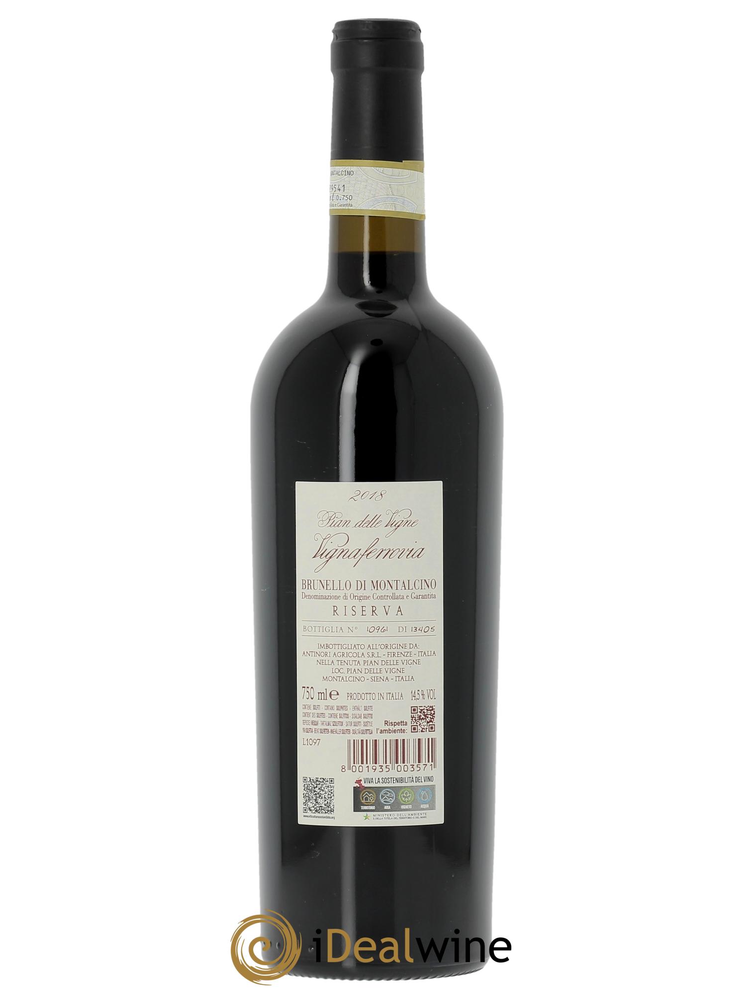 Brunello di Montalcino DOCG Vignaferrovia Riserva Pian delle Vigne - Marchesi Antinori 2018 - Lot de 1 bouteille - 1